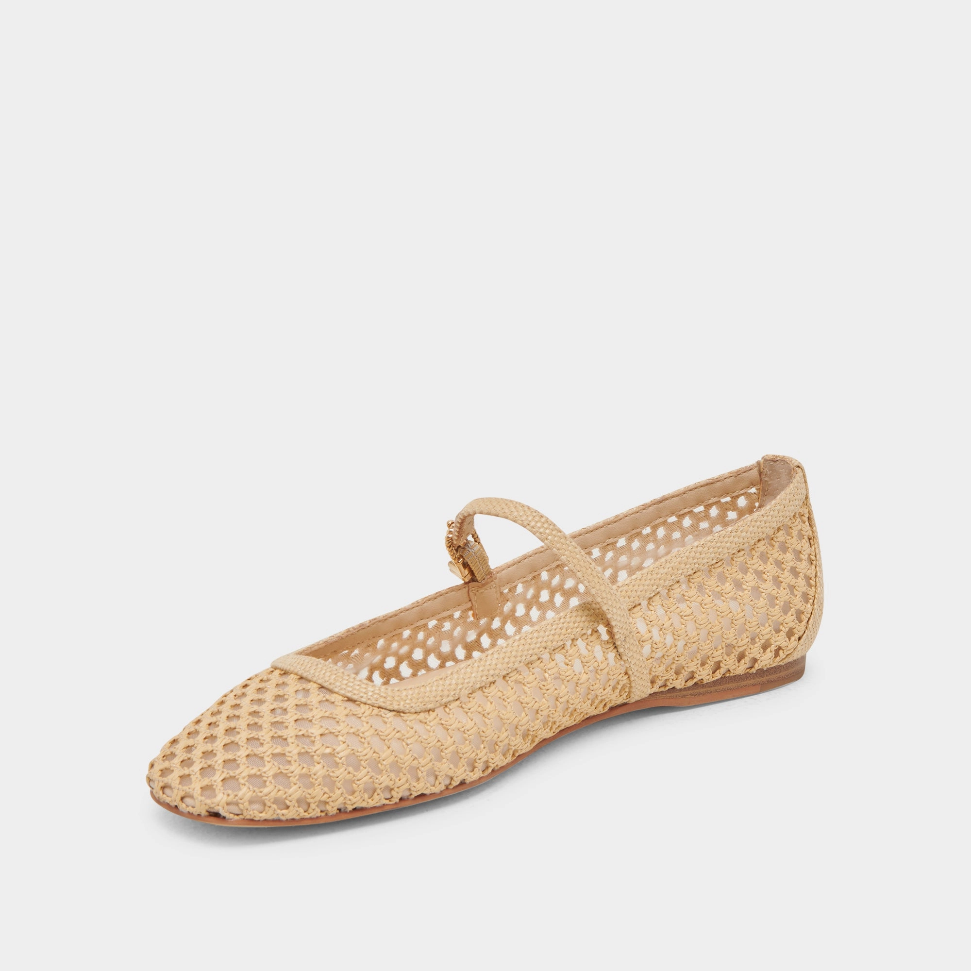 Good Grip REYES WIDE BALLET FLATS LT NATURAL WOVEN RAFFIA