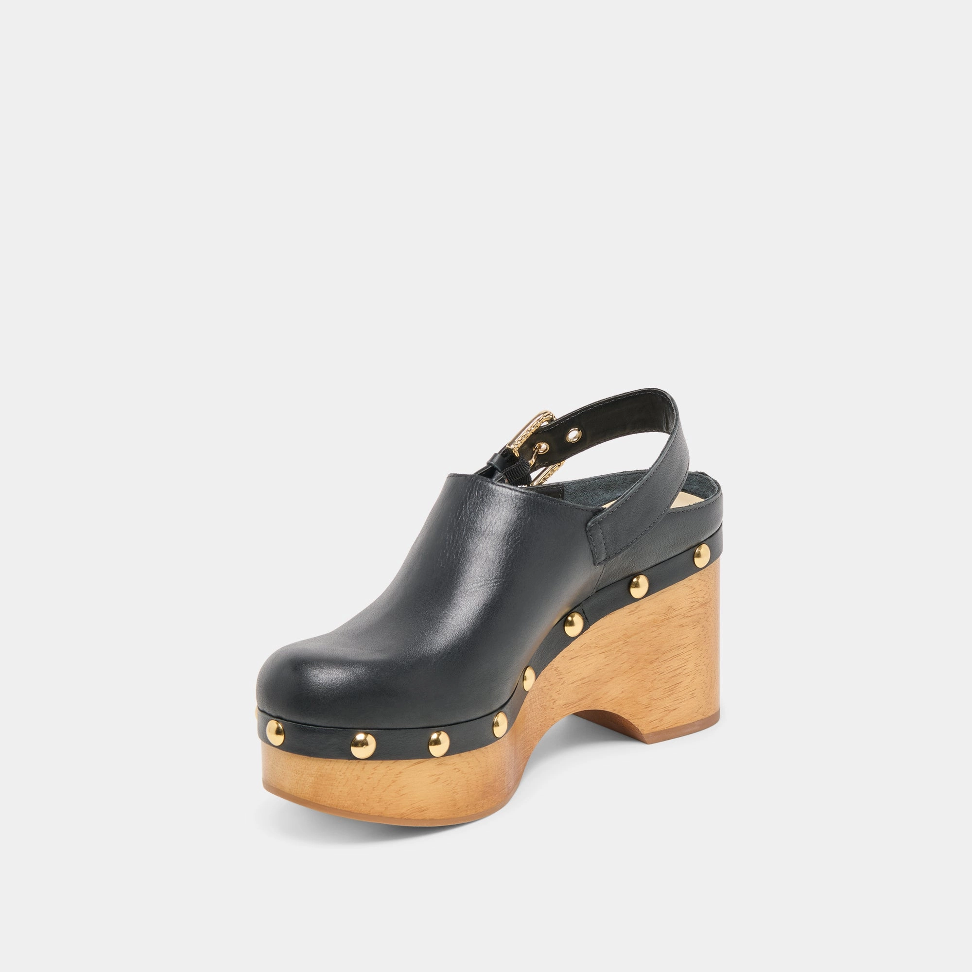 Reflective details ADELAN CLOGS BLACK LEATHER