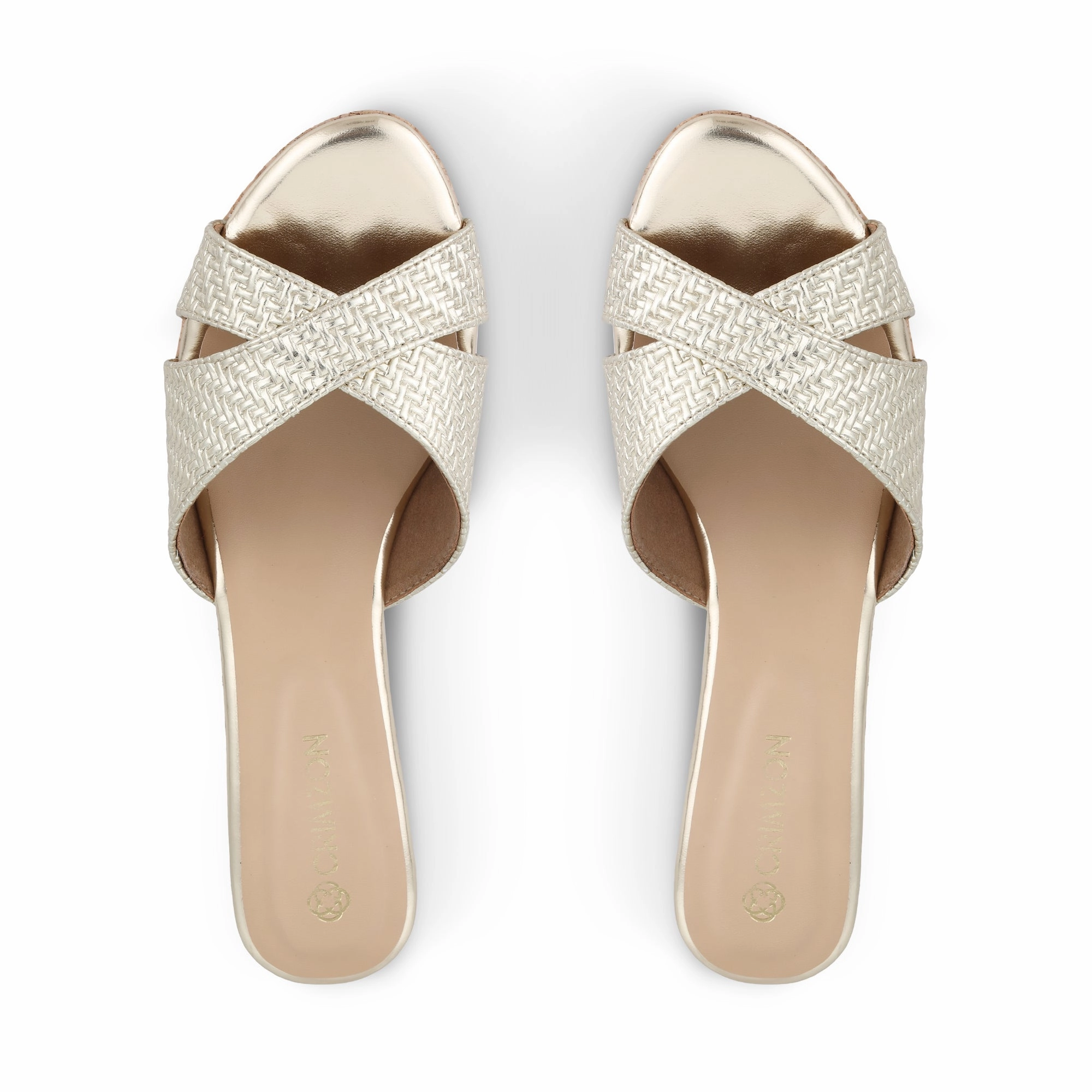 AIYANA- GOLD WEDGES Seamless Look