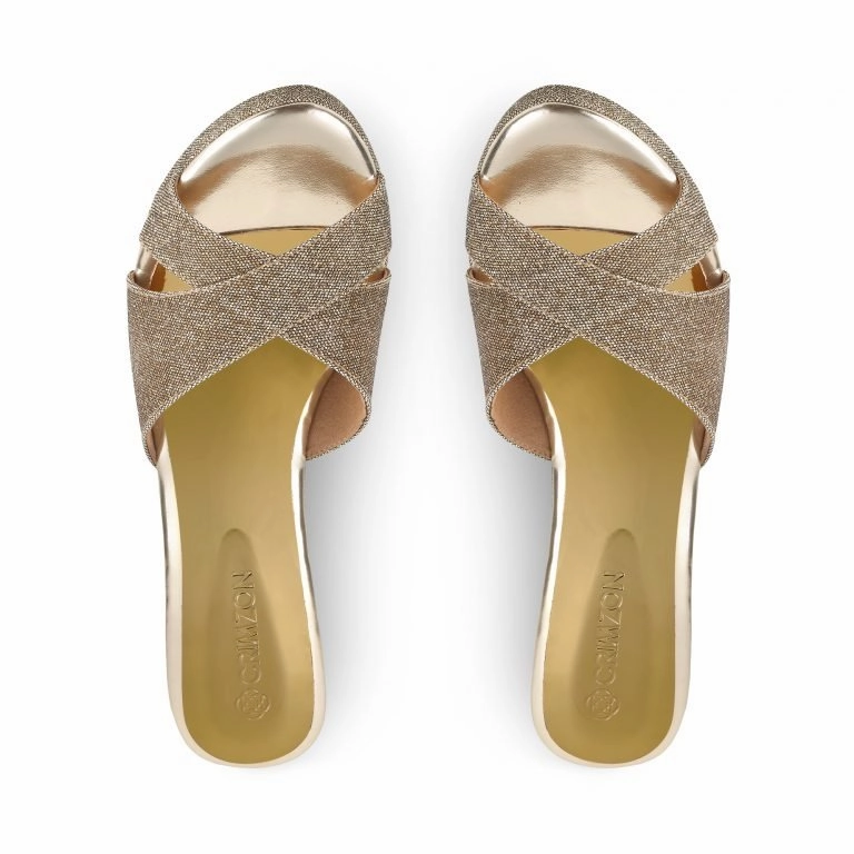 Mid Heel AIYANA- ANTIQUE GOLD WEDGES