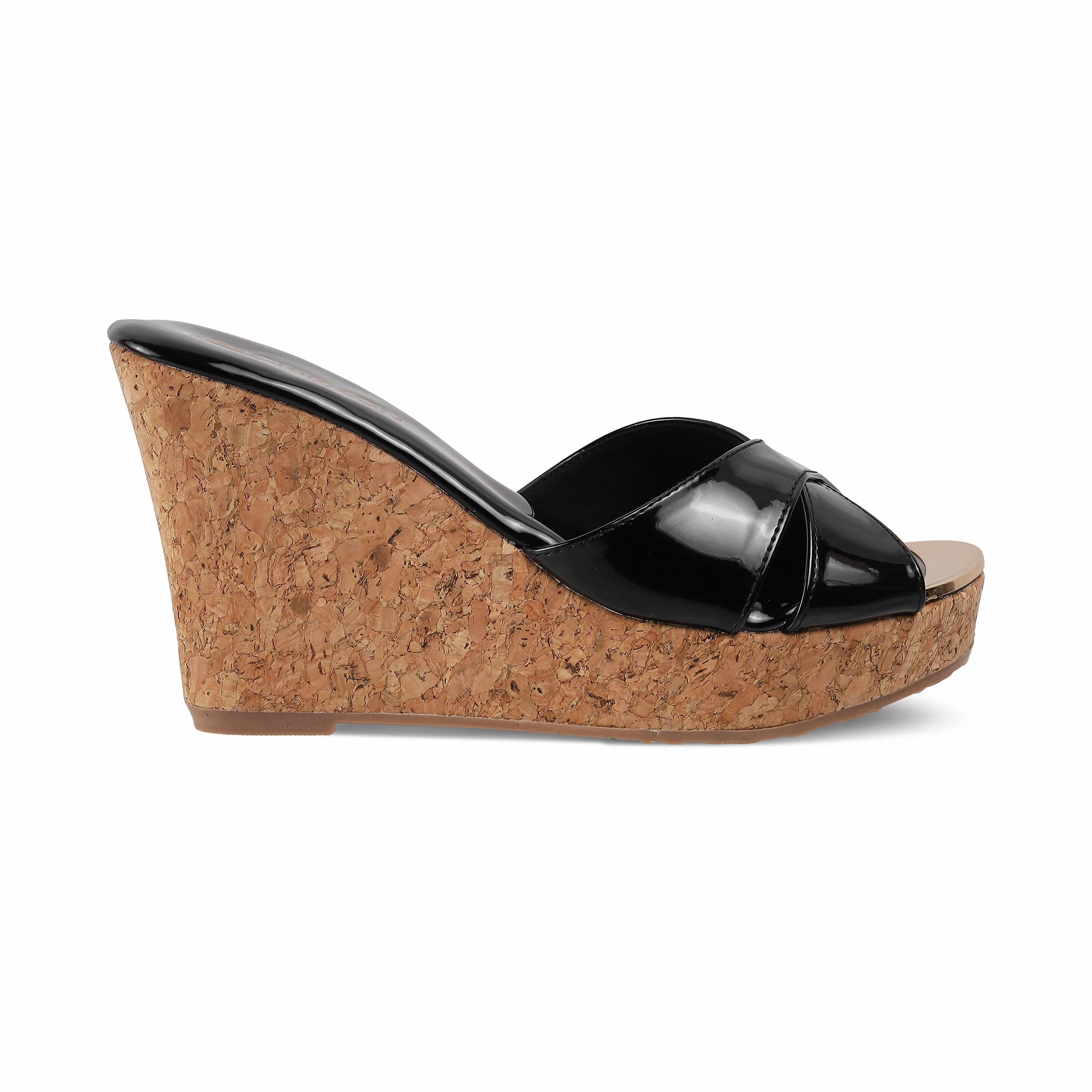 AIYANA- BLACK WEDGES Foam Comfort Odor control