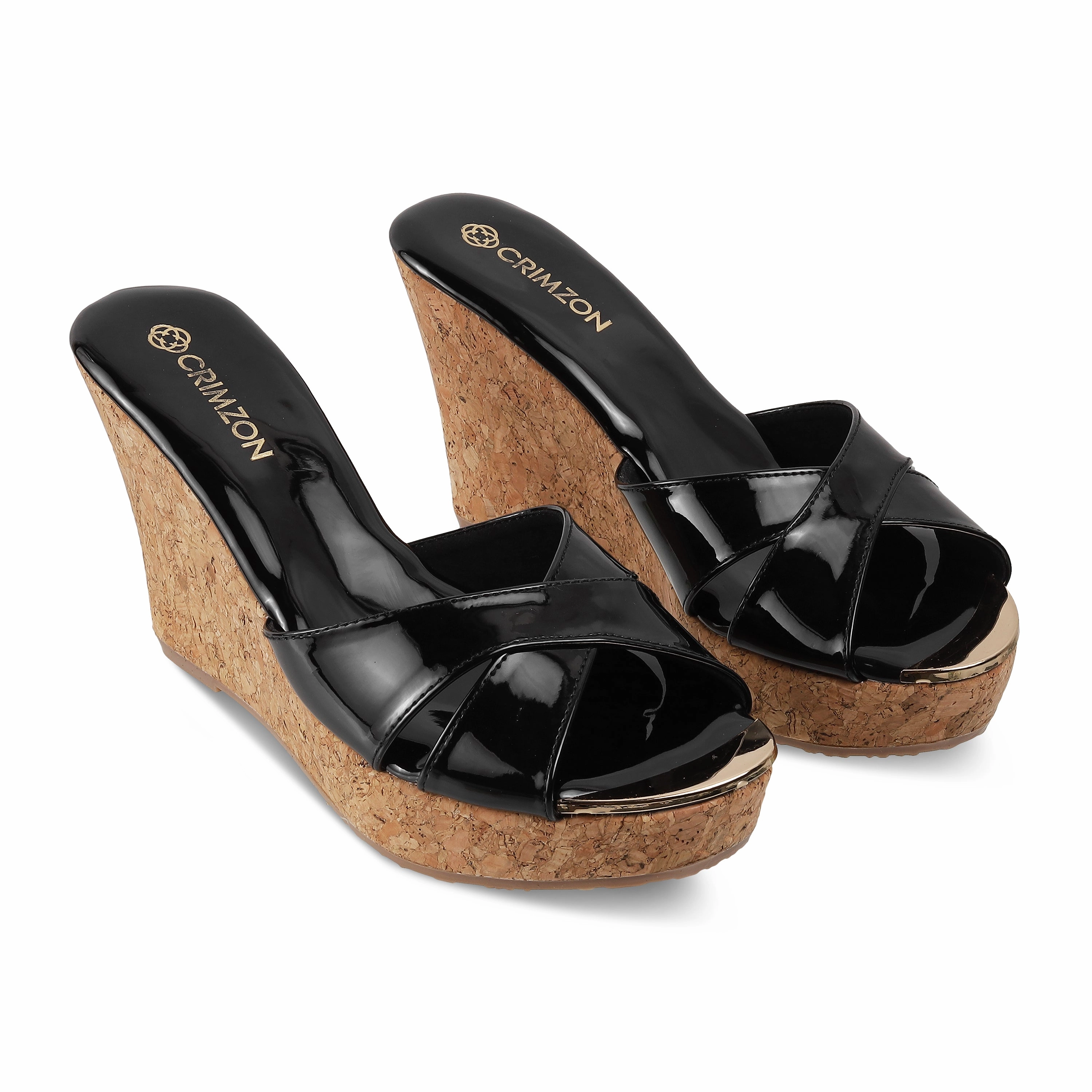 Walking support AIYANA- BLACK WEDGES