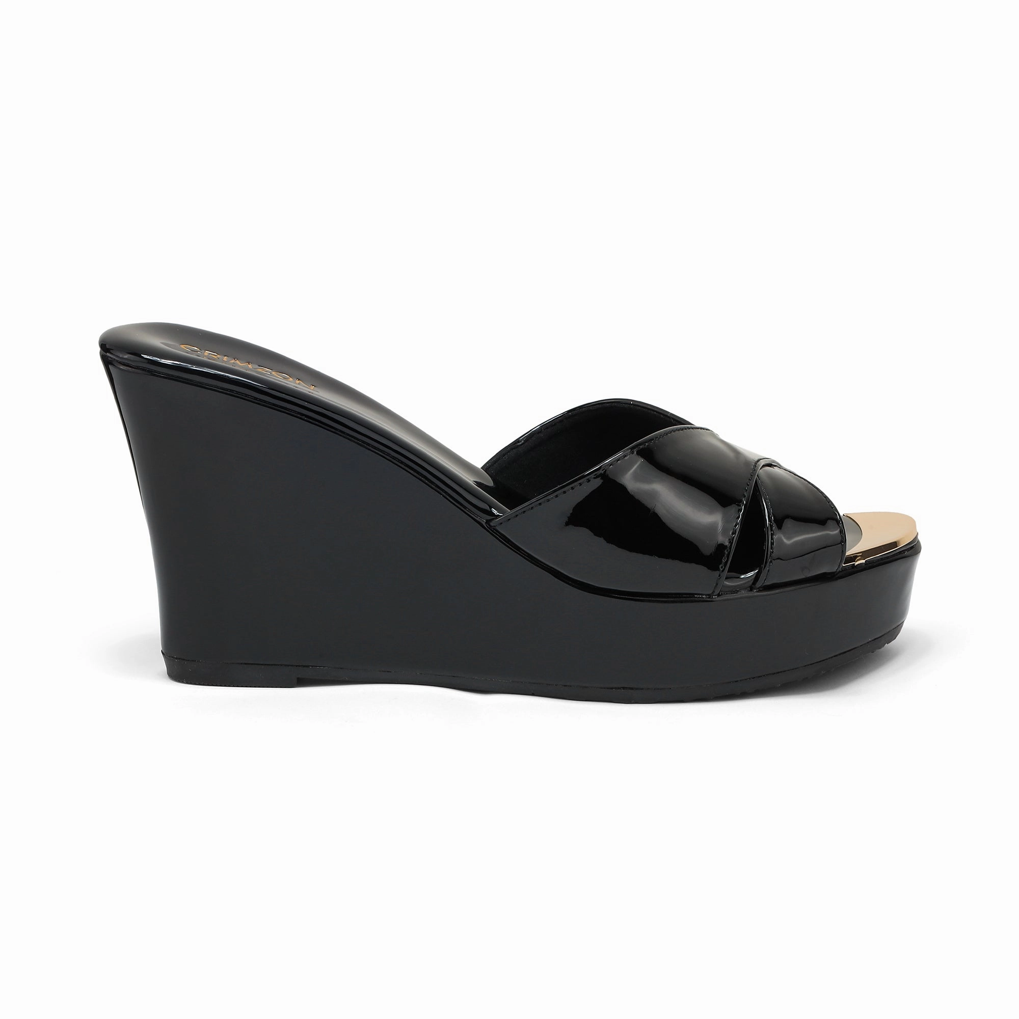 Stylish Go Vacation Fit AIYANA- BLACK WEDGES