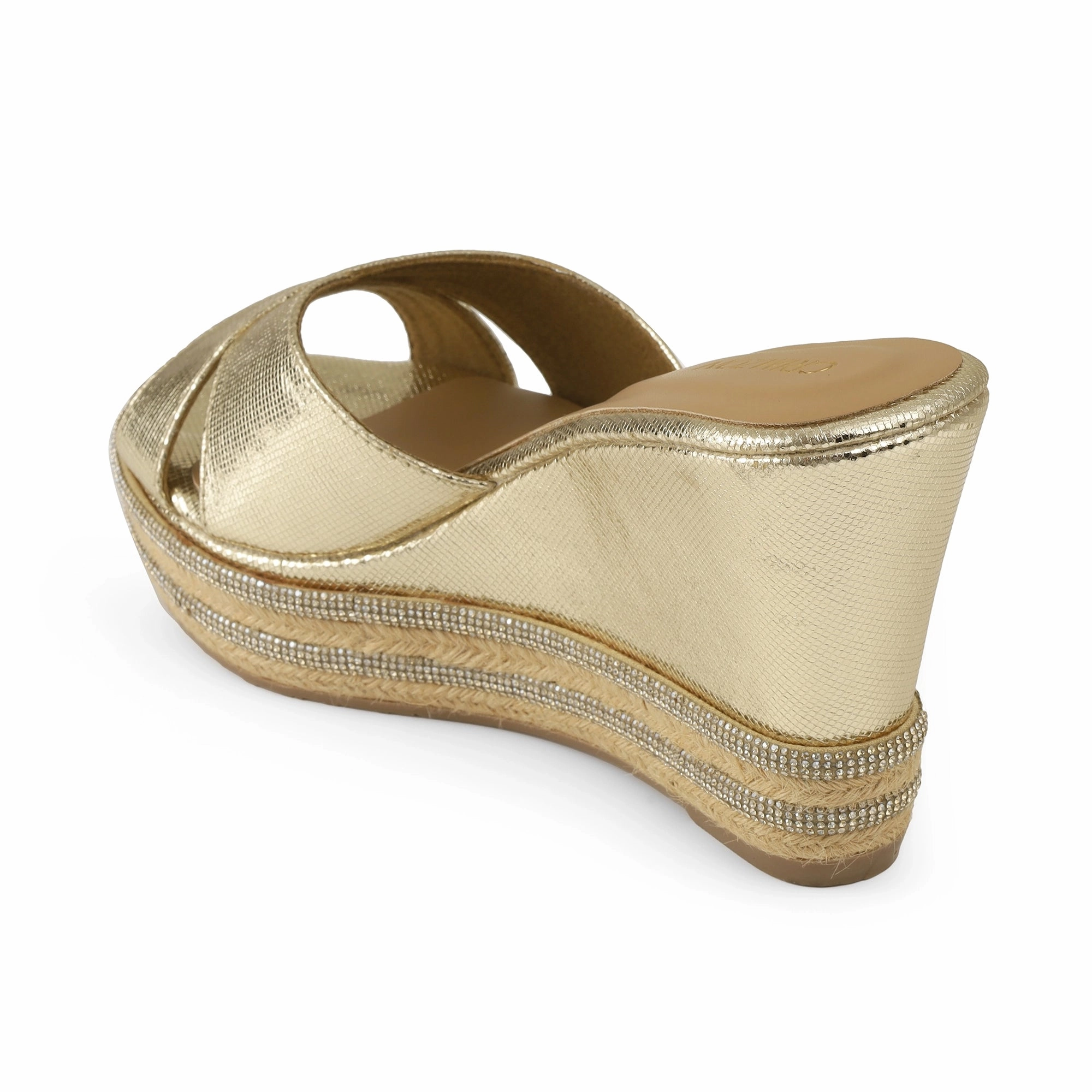 Foam Comfort Shock Absorbing AIYANA- BLING GOLD WEDGES