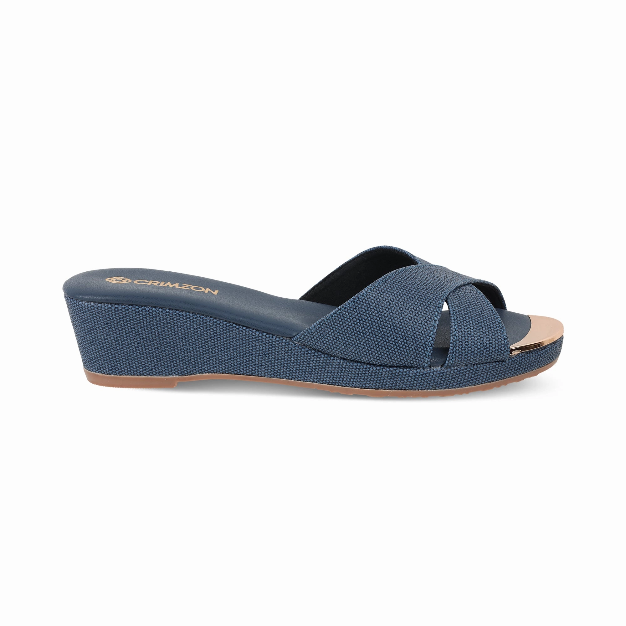 Grip Safe Shock Diffusing Heel AIYANA- BLUE WEDGES