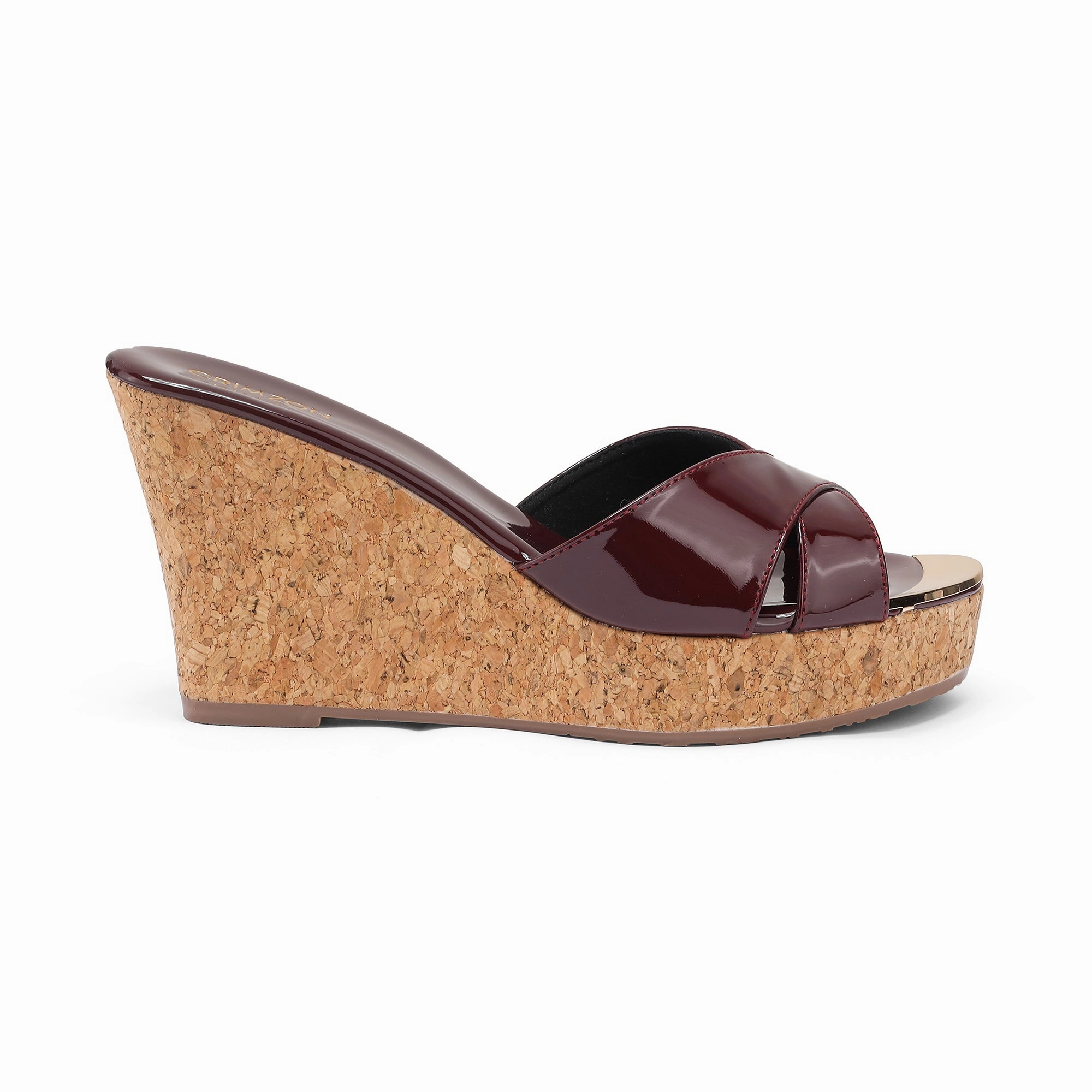 Grip Safe AIYANA- BURGUNDY WEDGES