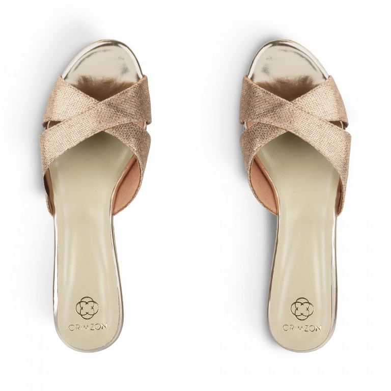 AIYANA- GOLD WEDGES Wide fit Stylish Design