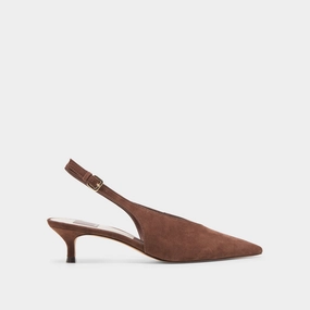 closed - toe ALENNA HEELS DK BROWN SUEDE