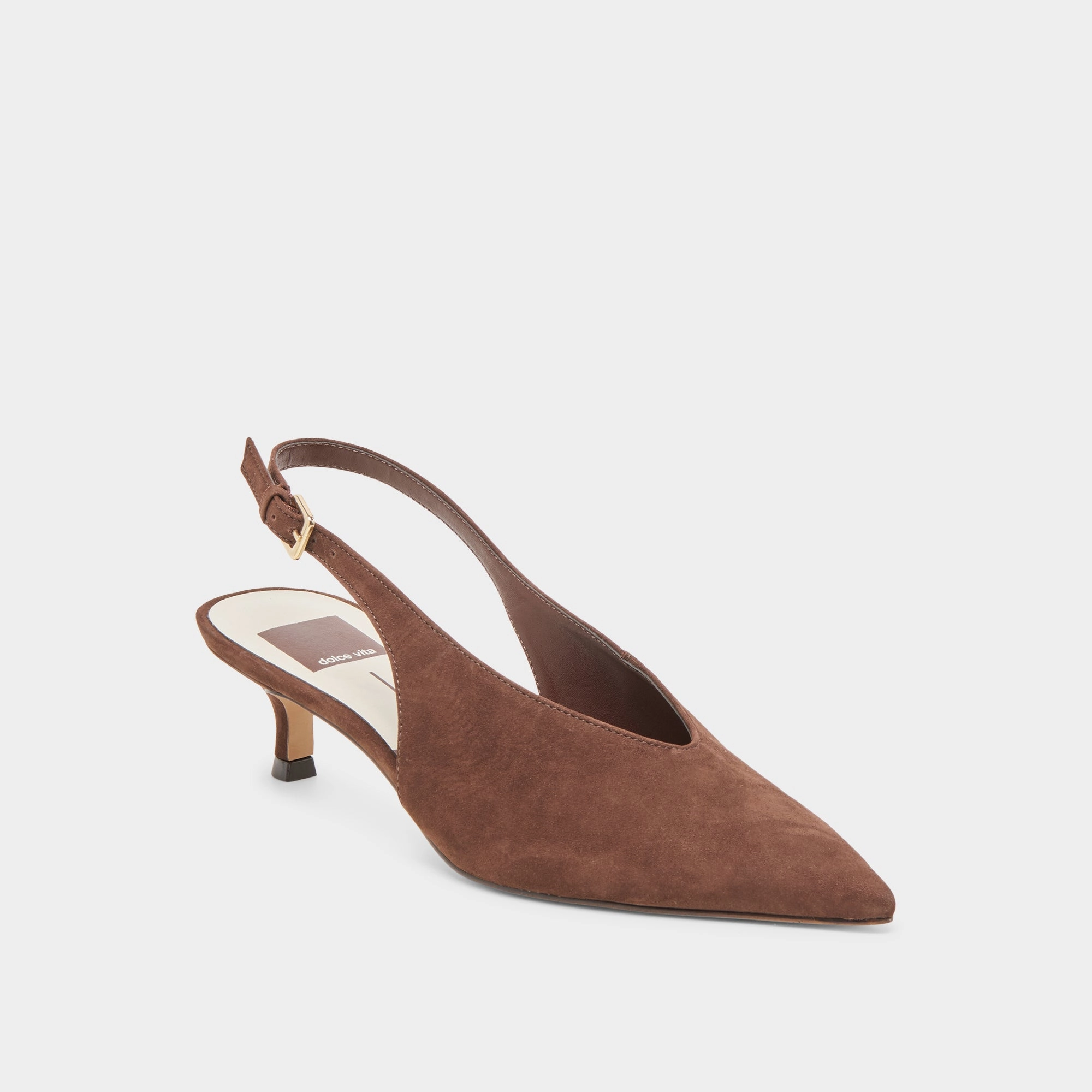 ALENNA HEELS DK BROWN SUEDE Anti Slip Traction Pattern