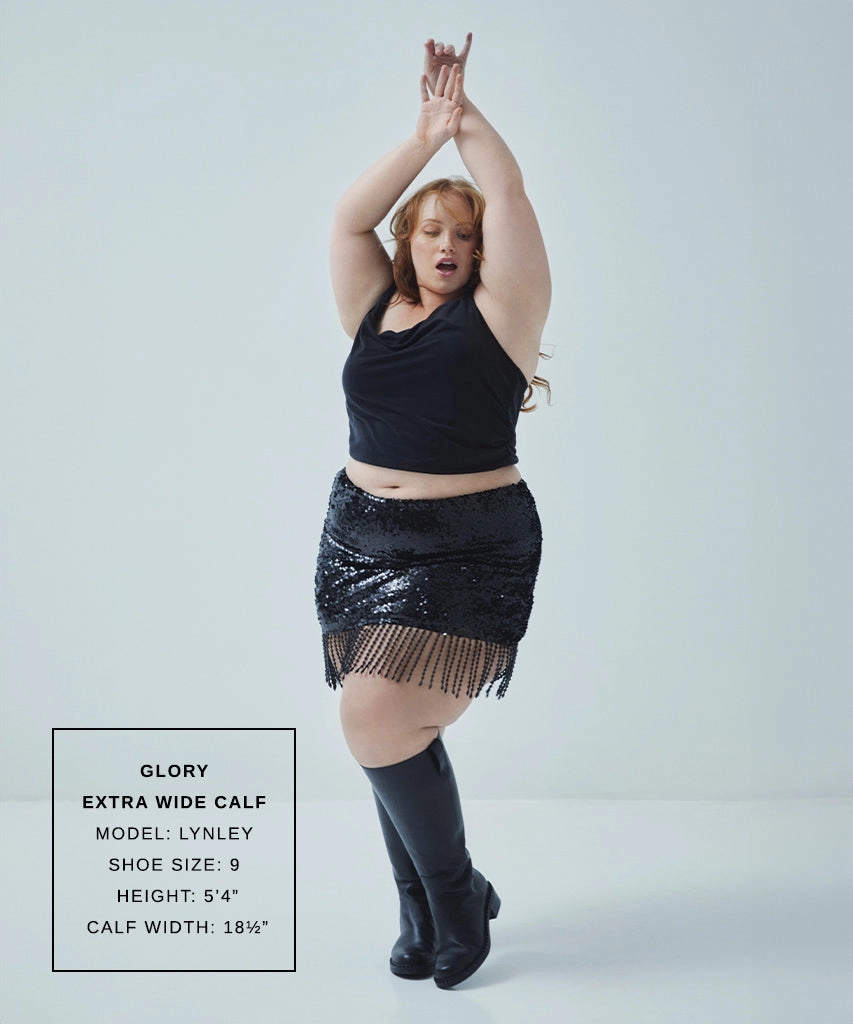 GLORY H2O EXTRA WIDE CALF BOOTS BLACK LEATHER support - level Multi Density Sole