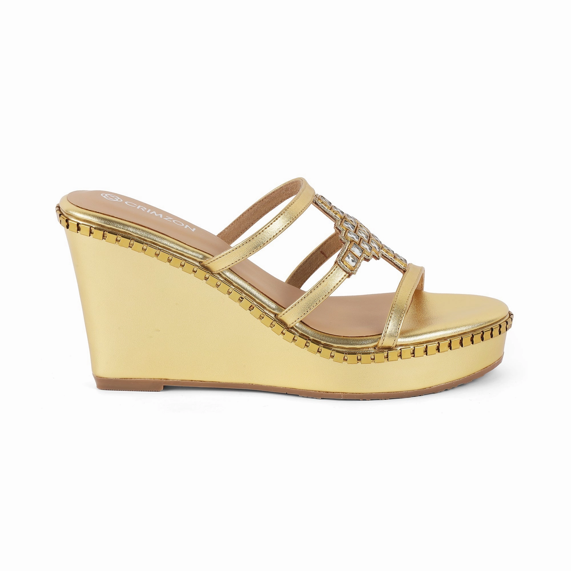 AMANI- GOLD WEDGES Simple Slip Breathable straps
