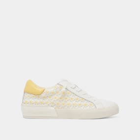 ZINA FLORAL SNEAKERS WHITE YELLOW FLORAL MESH Cushioned traction