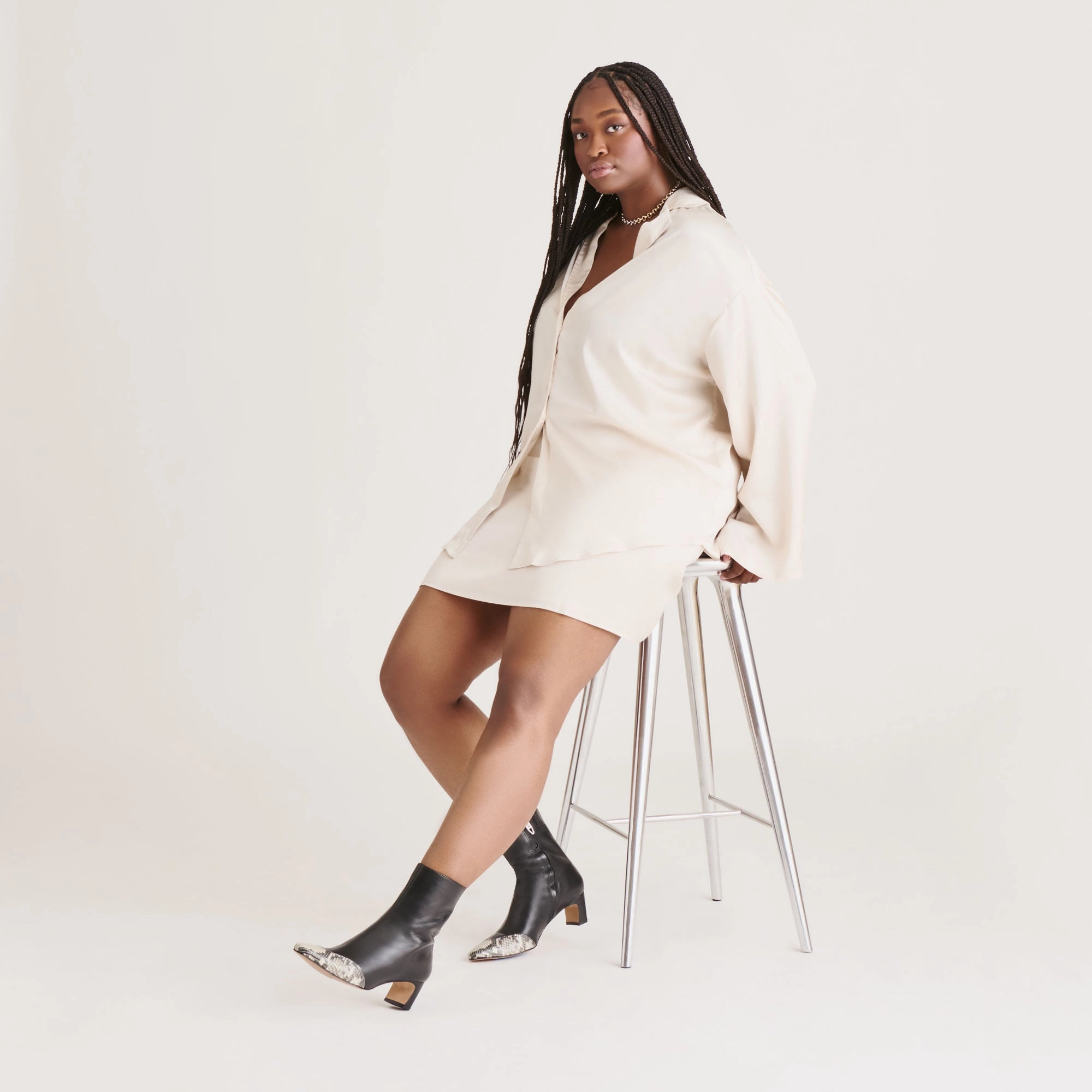 ANIKA BOOTS BLACK MULTI LEATHER wooden most complex