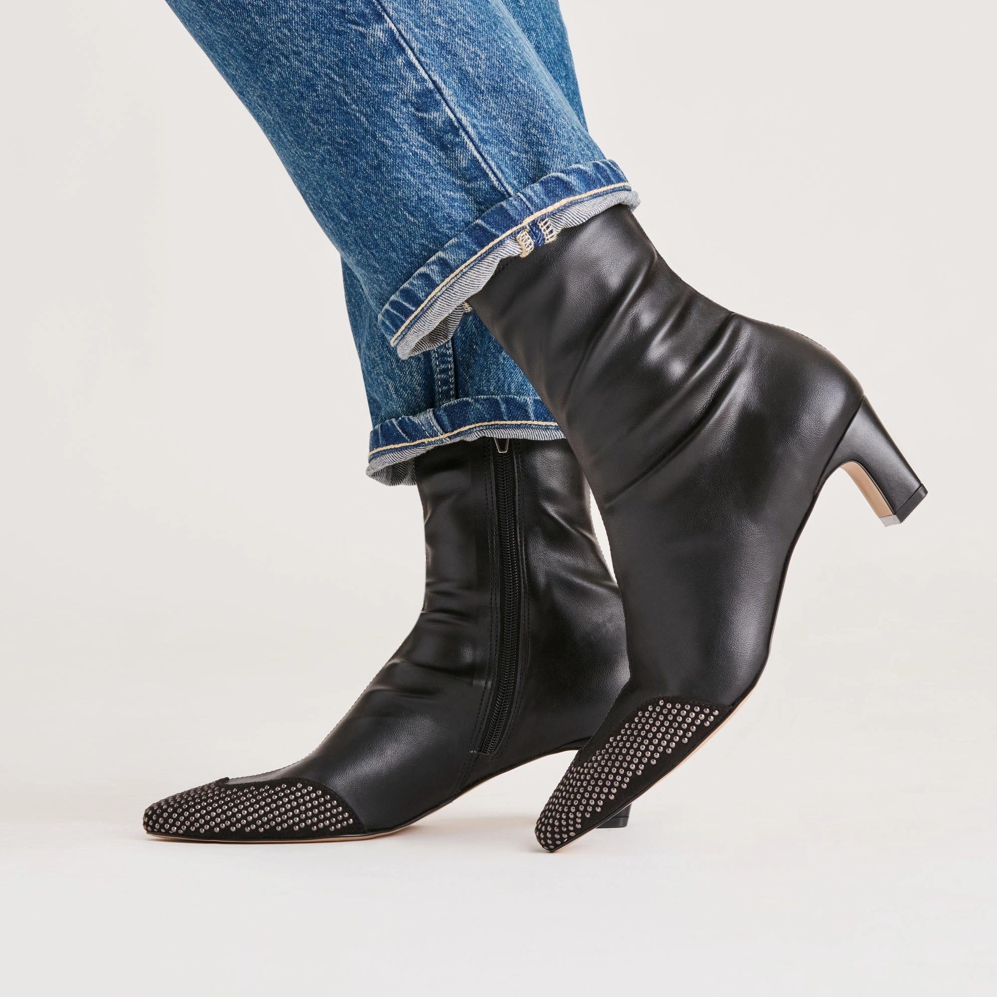 ANIKA STUD BOOTS BLACK STELLA Shock Absorption Midsole