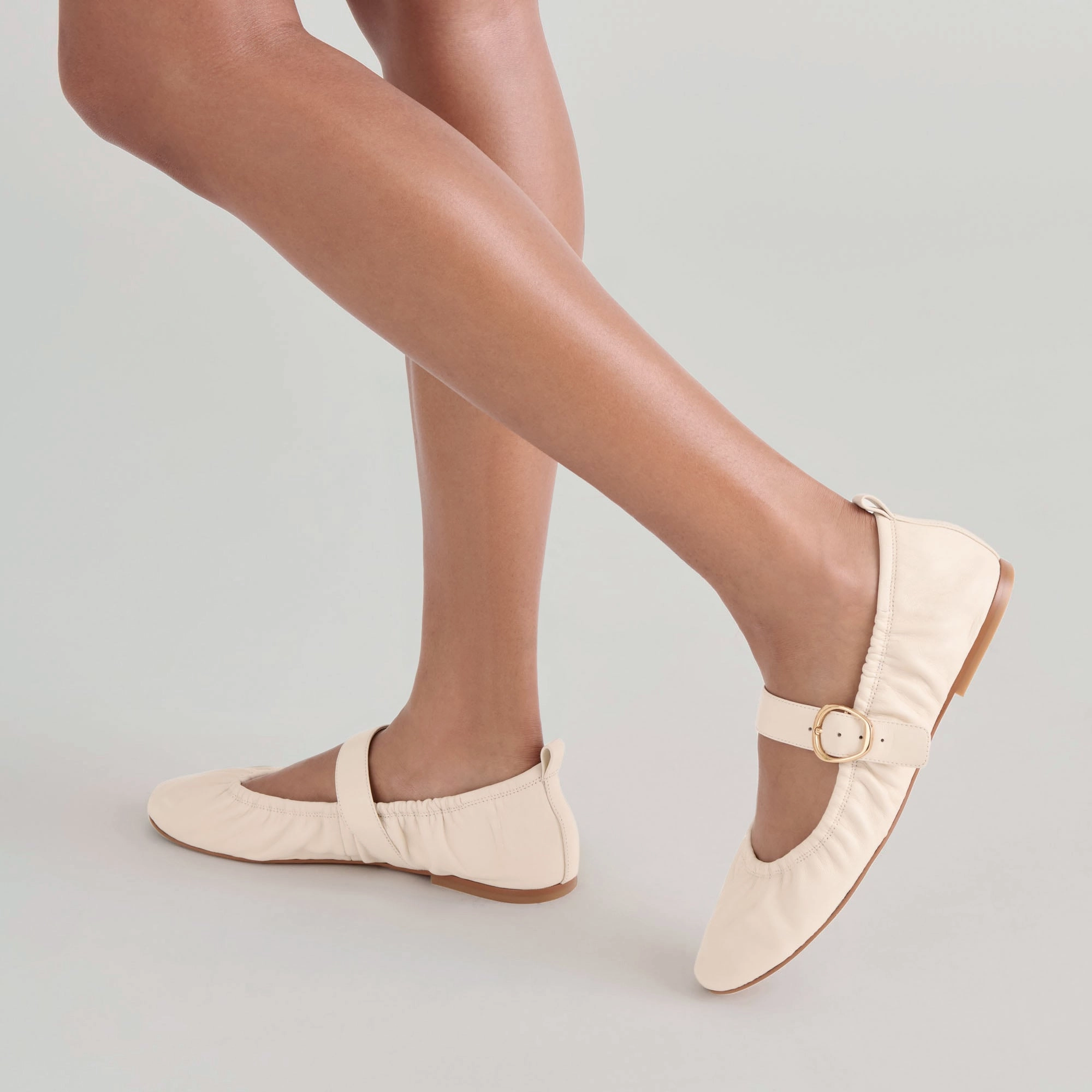 medium - quality neutral - colors CAELY BALLET FLATS BONE LEATHER
