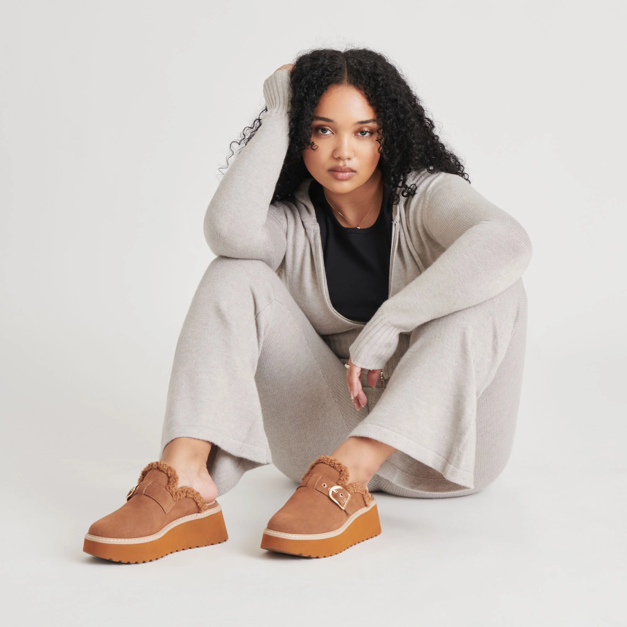 Ventilation Ports LELANI PLUSH FLATS PECAN SUEDE