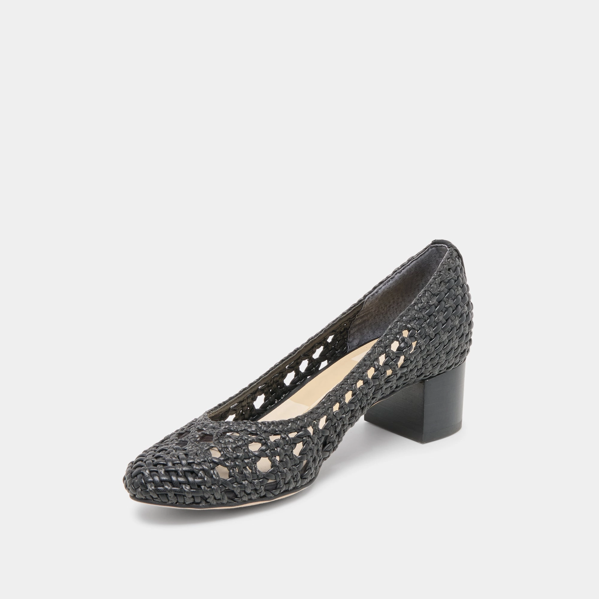 LULA HEELS BLACK WOVEN RAFFIA Layered sole Ultra-soft wear