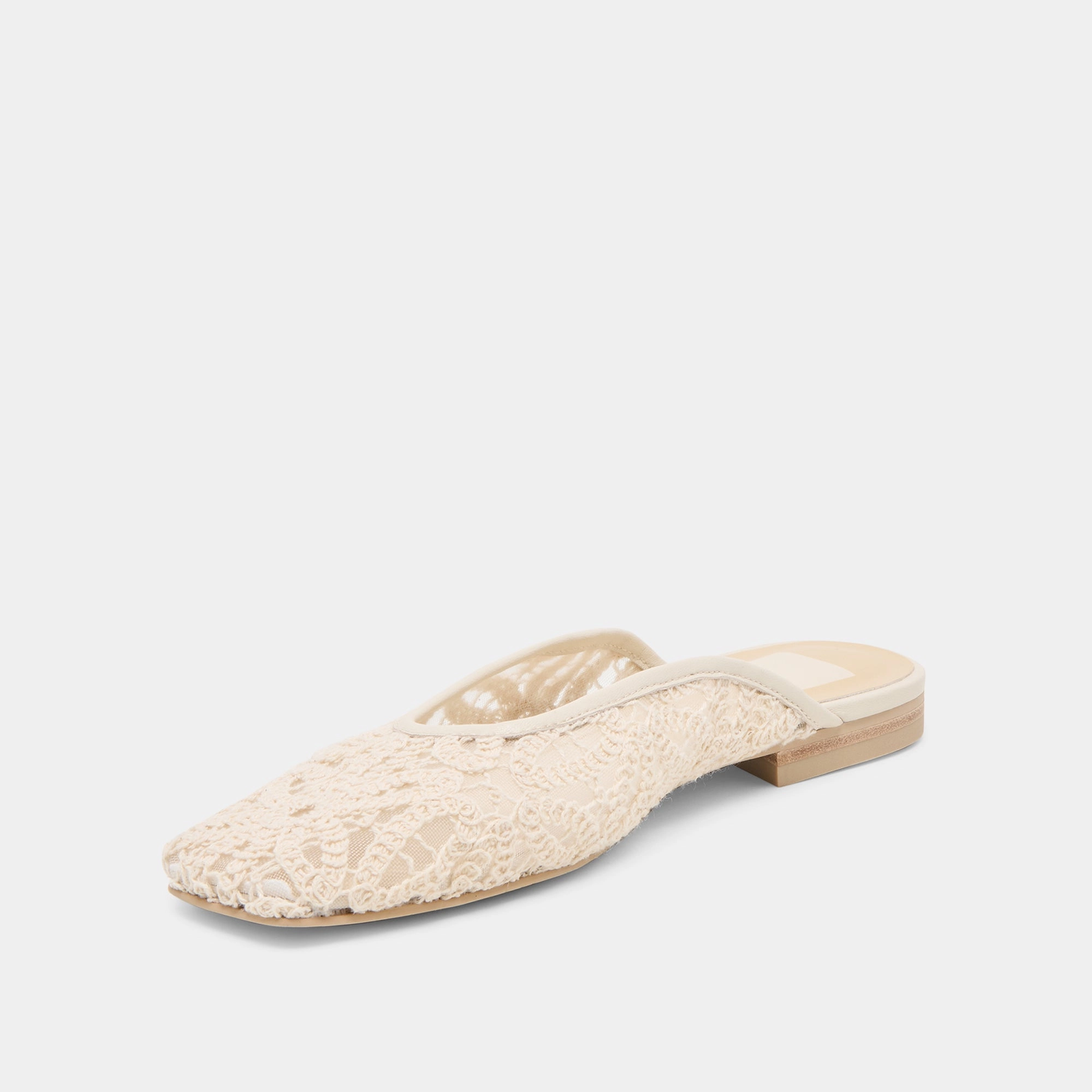 AUBRIE FLATS IVORY MACRAME MESH funky