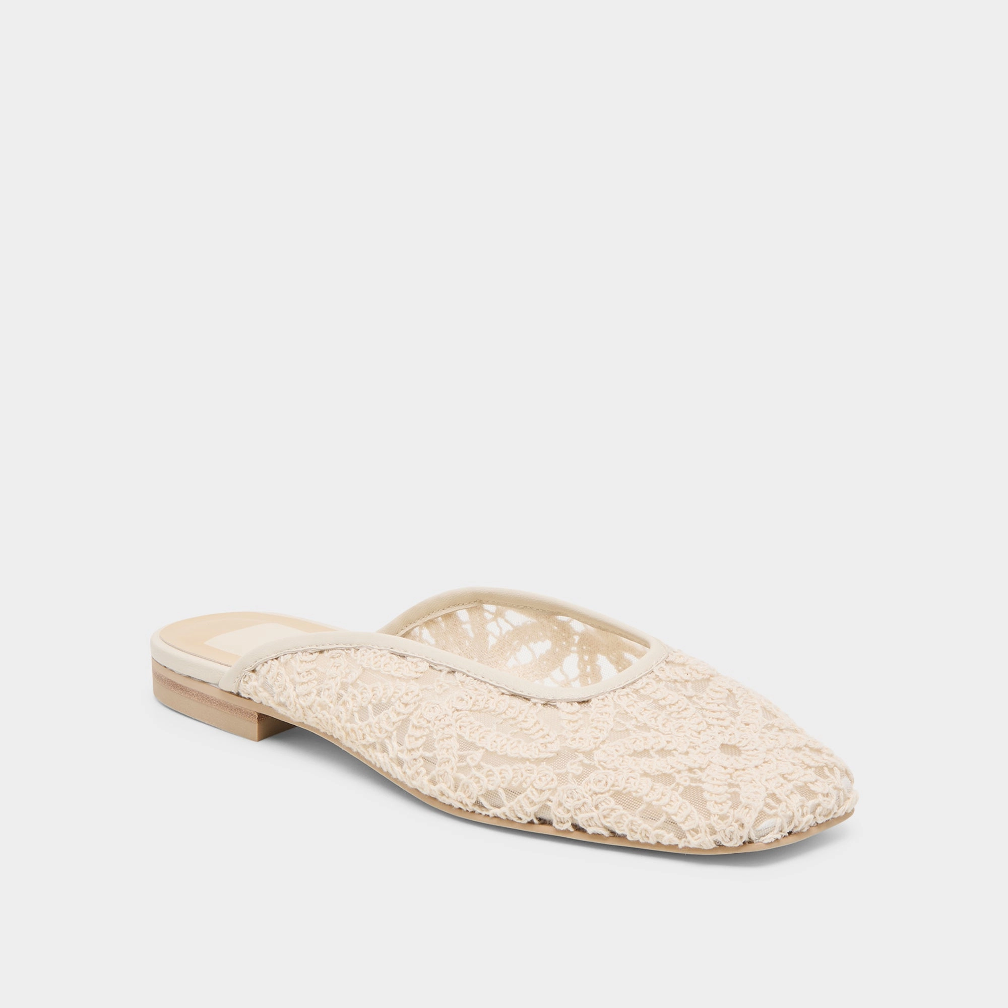 AUBRIE FLATS IVORY MACRAME MESH anti - slip