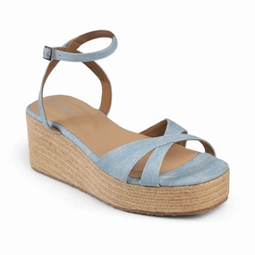 Abrasion Resistant Surface Functional Walking Shoes ARIYANA- BLUE PLATFORMS