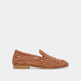 ARMOND FLATS COGNAC WOVEN LEATHER Impact Resistant Design Sturdy Heel Counter