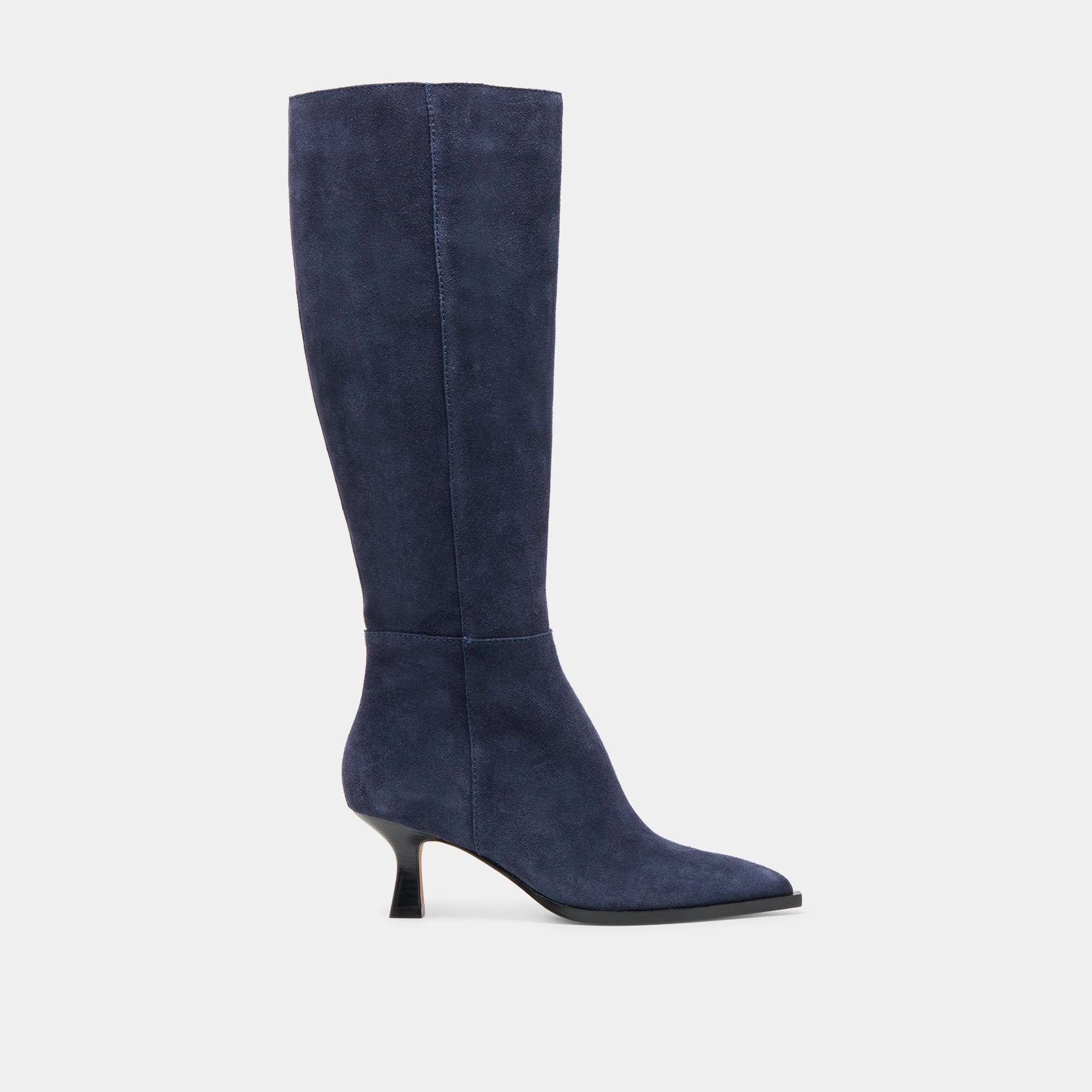 Tailored ease Padded look AUGGIE WIDE CALF BOOTS NAVY SUEDE