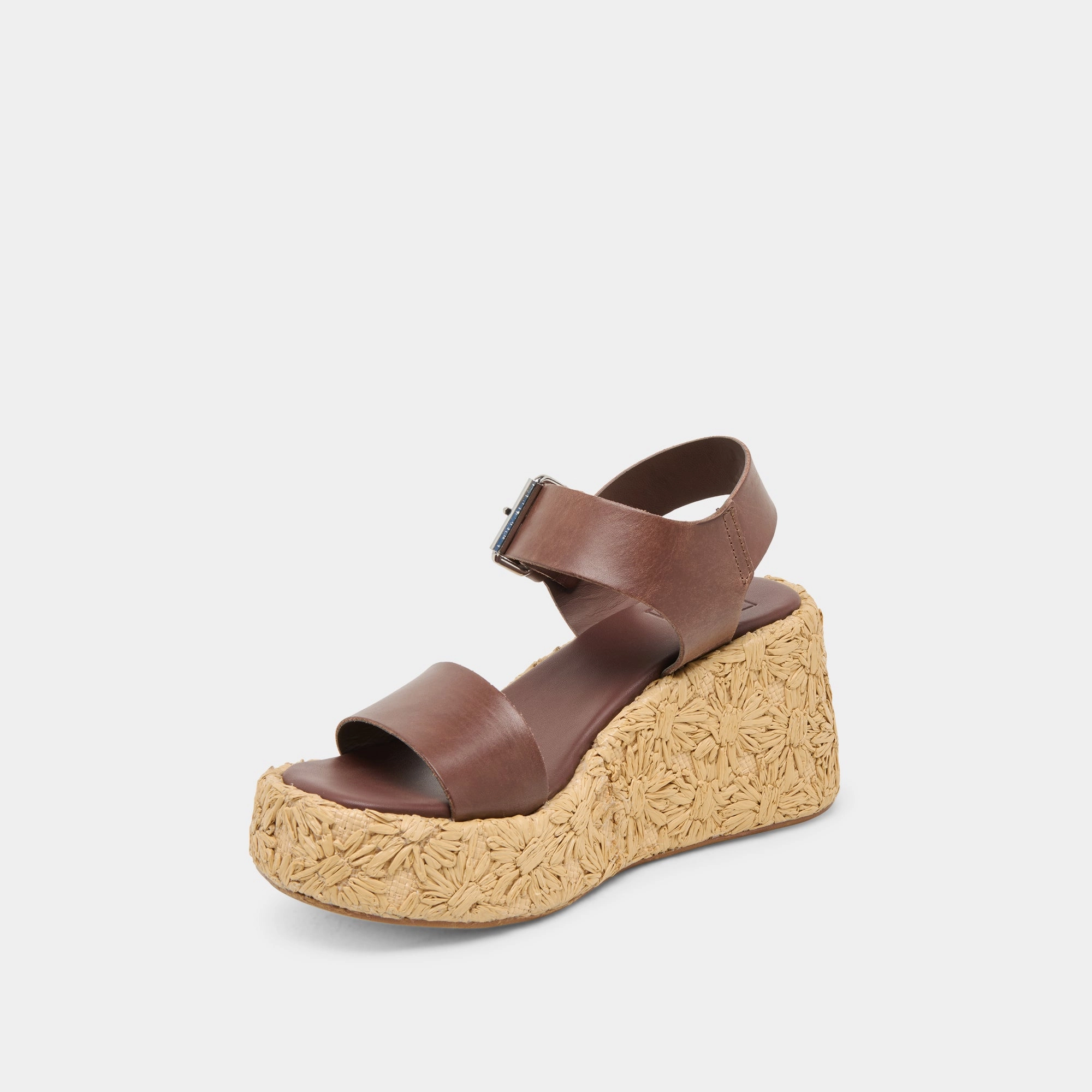 AURI WEDGES DK BROWN LEATHER Edgy closed-toe
