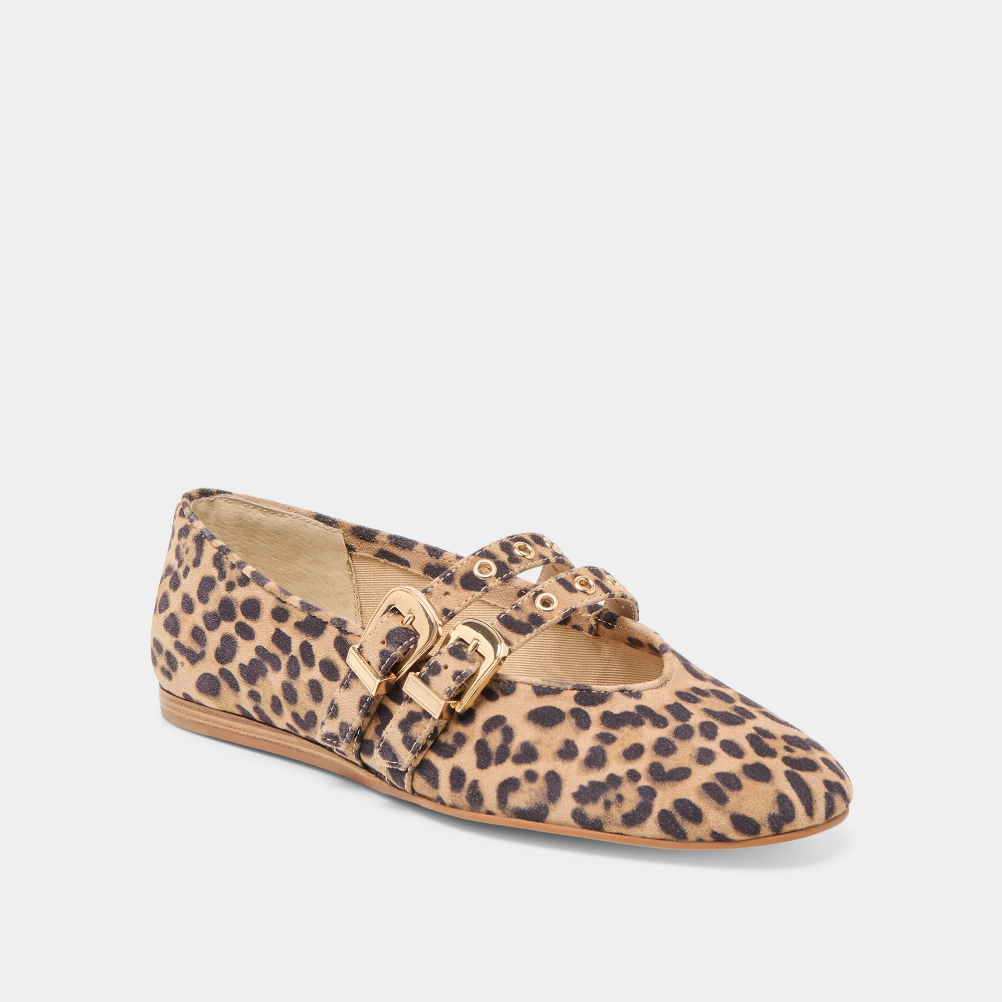 BAYLEE GROMMET BALLET FLATS DK LEOPARD PRINTED SUEDE outdoor shoe functions