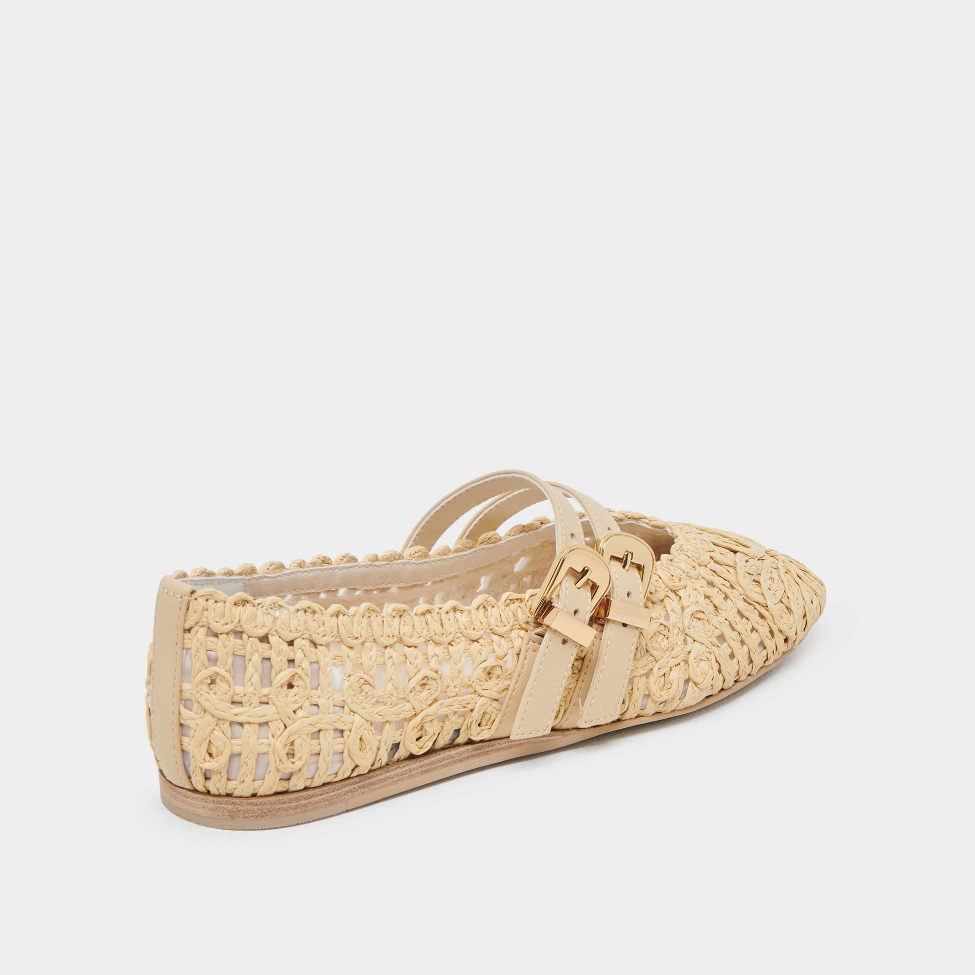 purest popularity - level BAYLEE SUNFLOWER WIDE BALLET FLATS LT NATURAL MACRAME