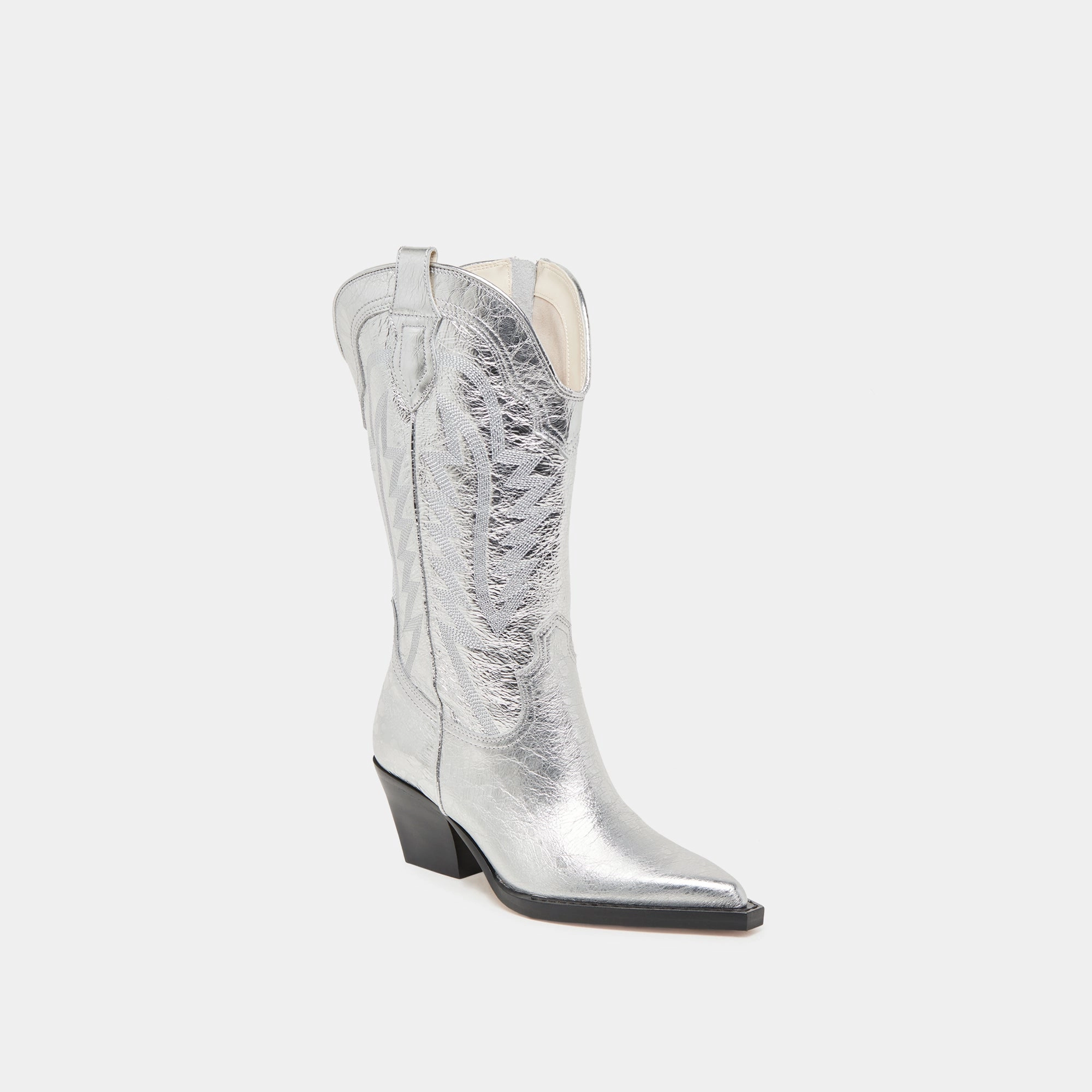 RYLAND EXTRA WIDE CALF BOOTS SILVER DISTRESSED LEATHER Dynamic Flex System daily - use