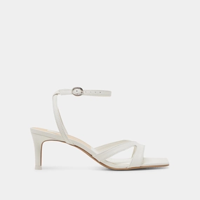 dancers sport - wear BECKI WIDE HEELS TRUE WHITE LEATHER
