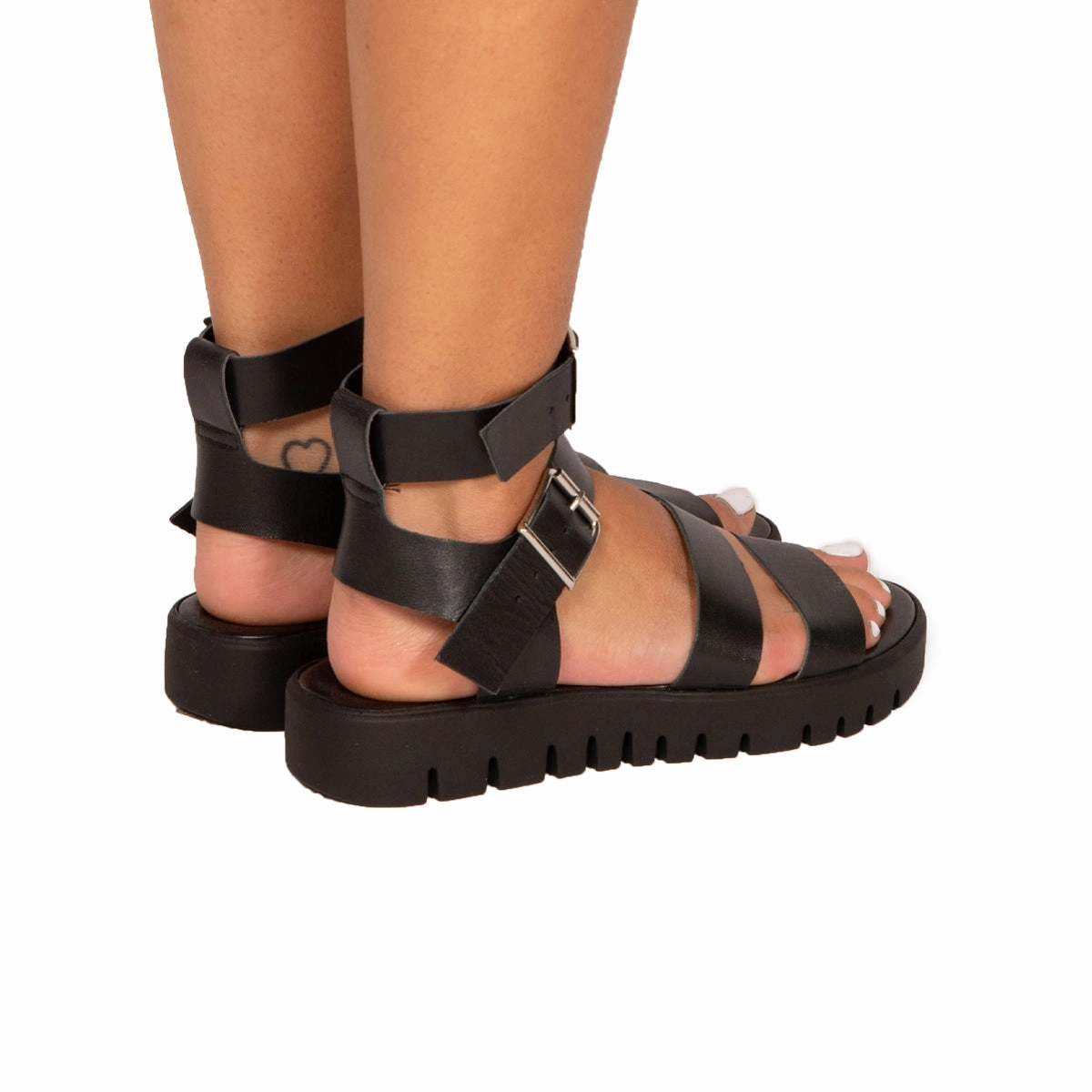 Double Stitched Seams Bethel Black Leather