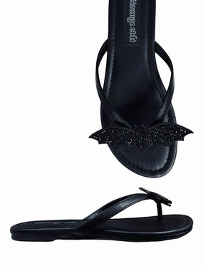 BETTY BAT - BLACK RHINESTONE Bendable Sole Design palette