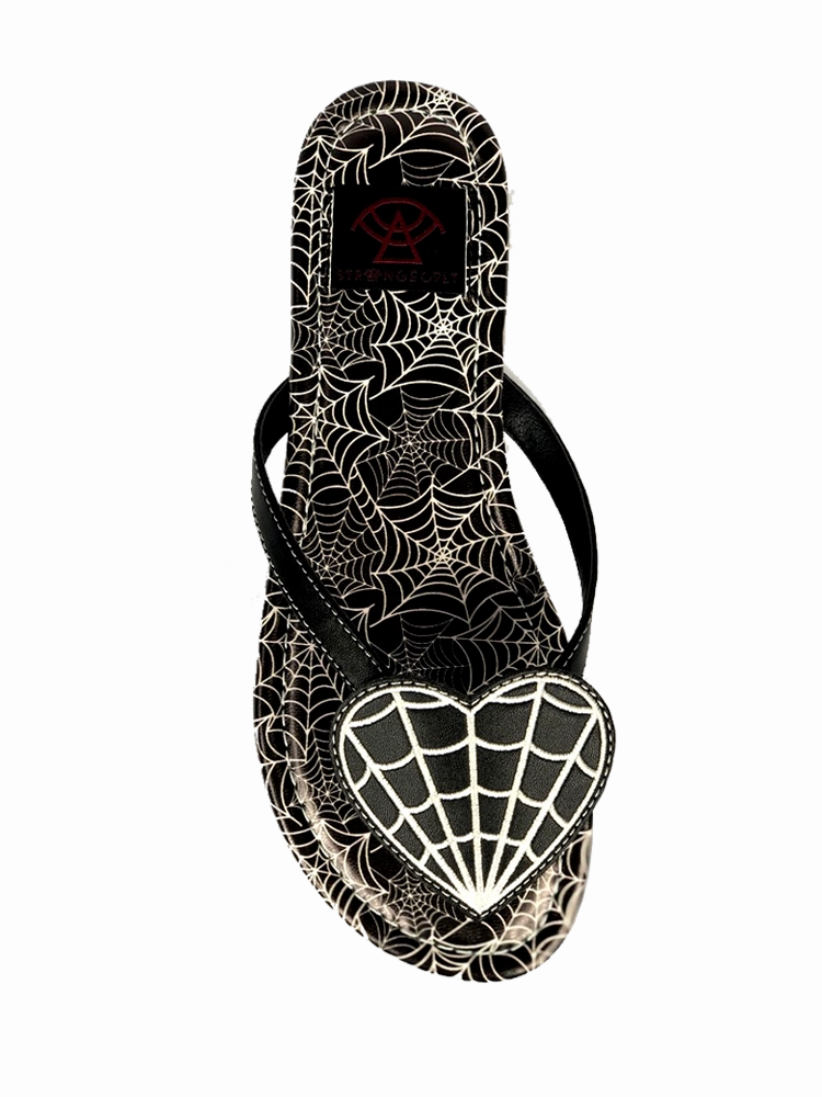 foldable BETTY HEART WEB - BLACK/WHITE