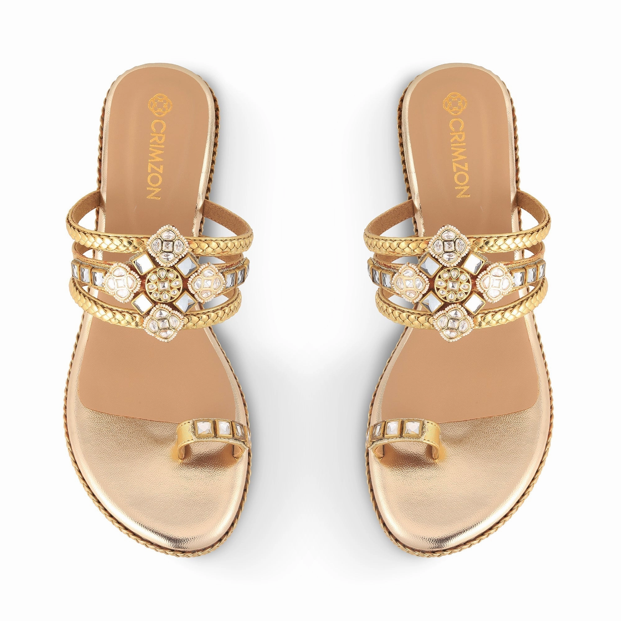 SANAYA- GOLD KUNDAN KOLHAPURIS Airflow Optimized Design Street Cool