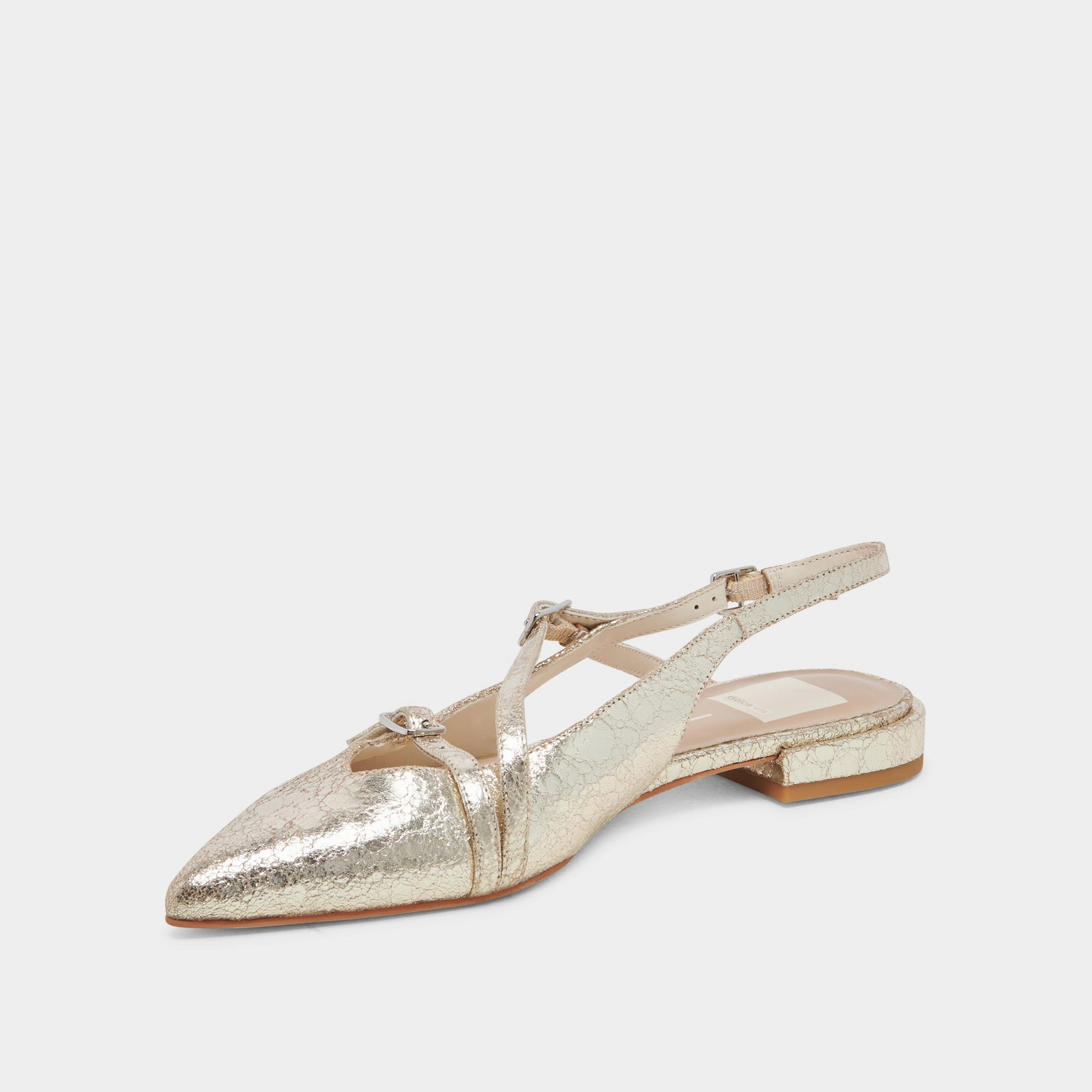PAMLA WIDE FLATS PLATINUM DISTRESSED LEATHER Thermal Insulation