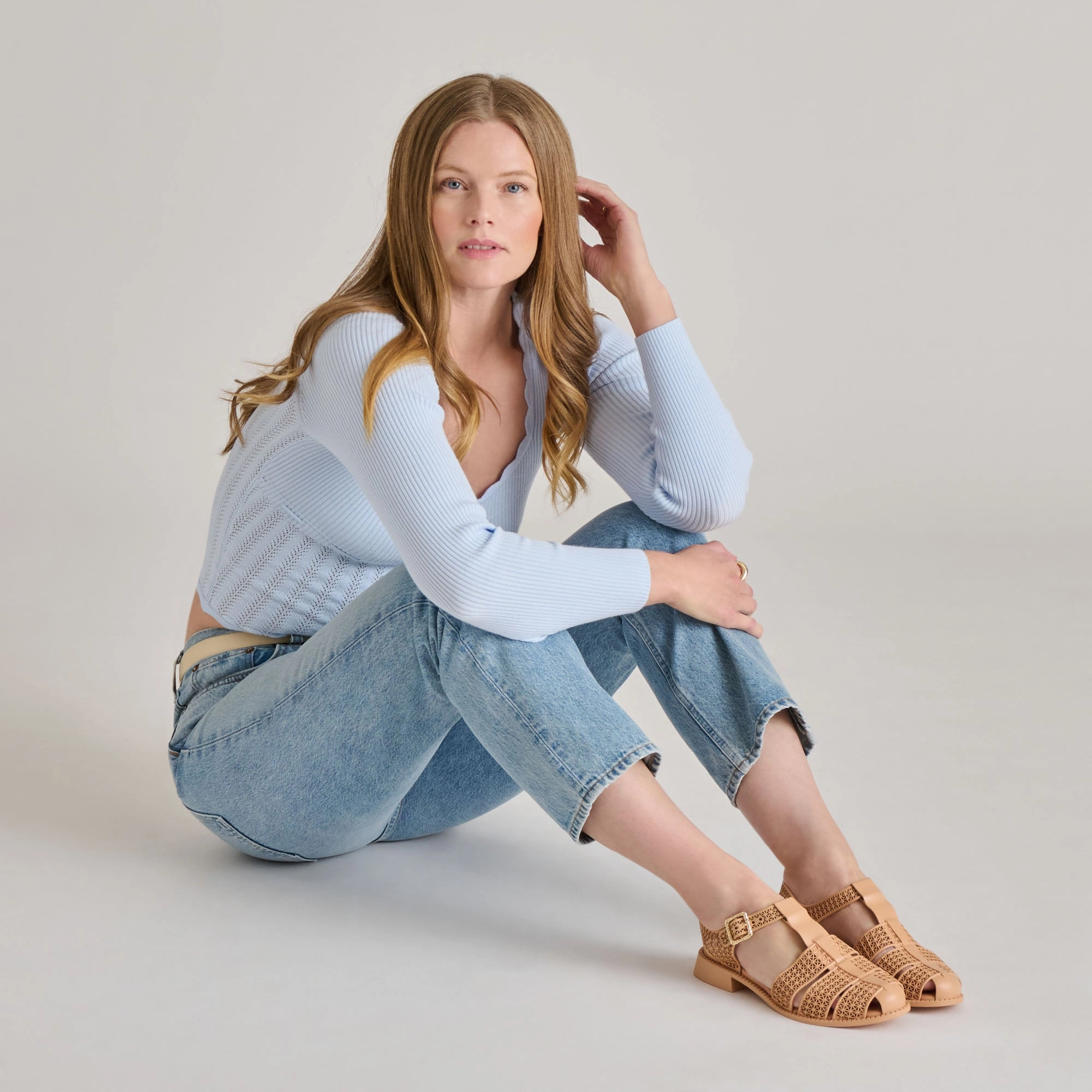 HOLIS 3D SANDALS CAFE Wide Base Support Roomy Fit