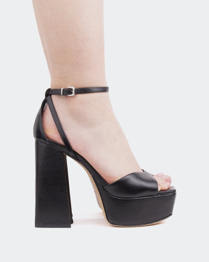 Borago, Black Leather/Cuir Noir Light Tread