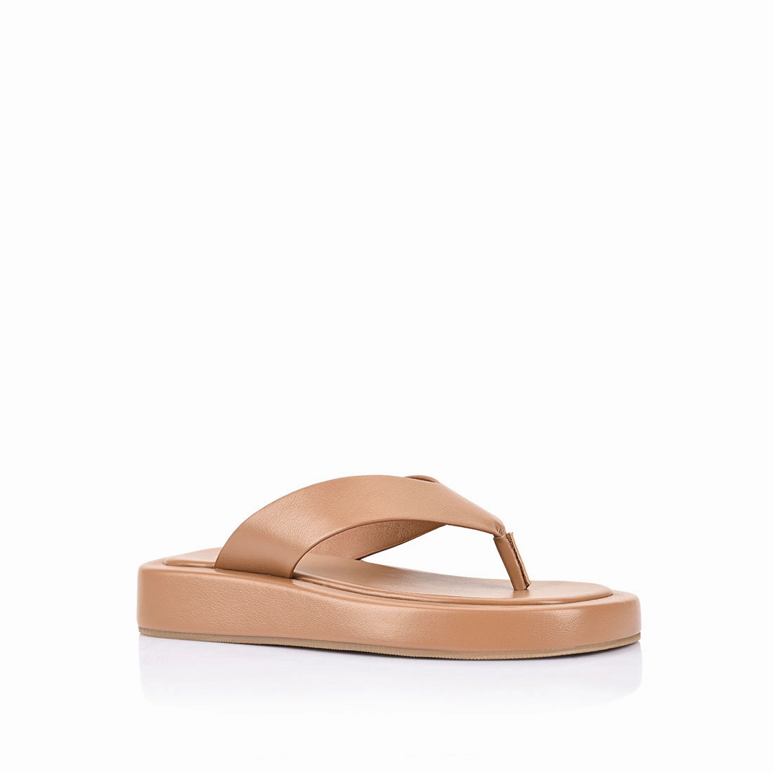 Bouncer II Flatform Thongs - Dark Camel Tan walking - specific benefits