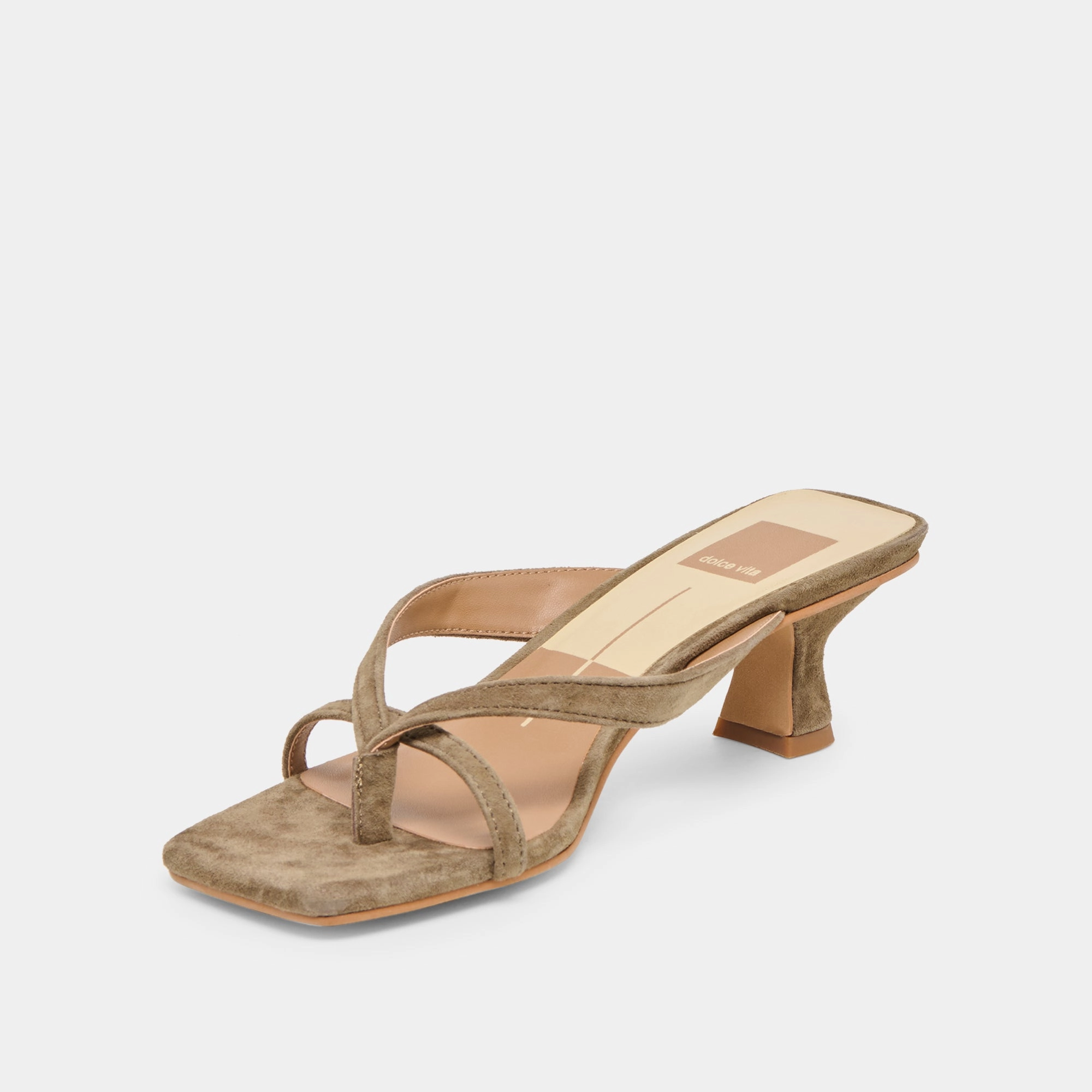 BREVEL HEELS OLIVE SUEDE largest