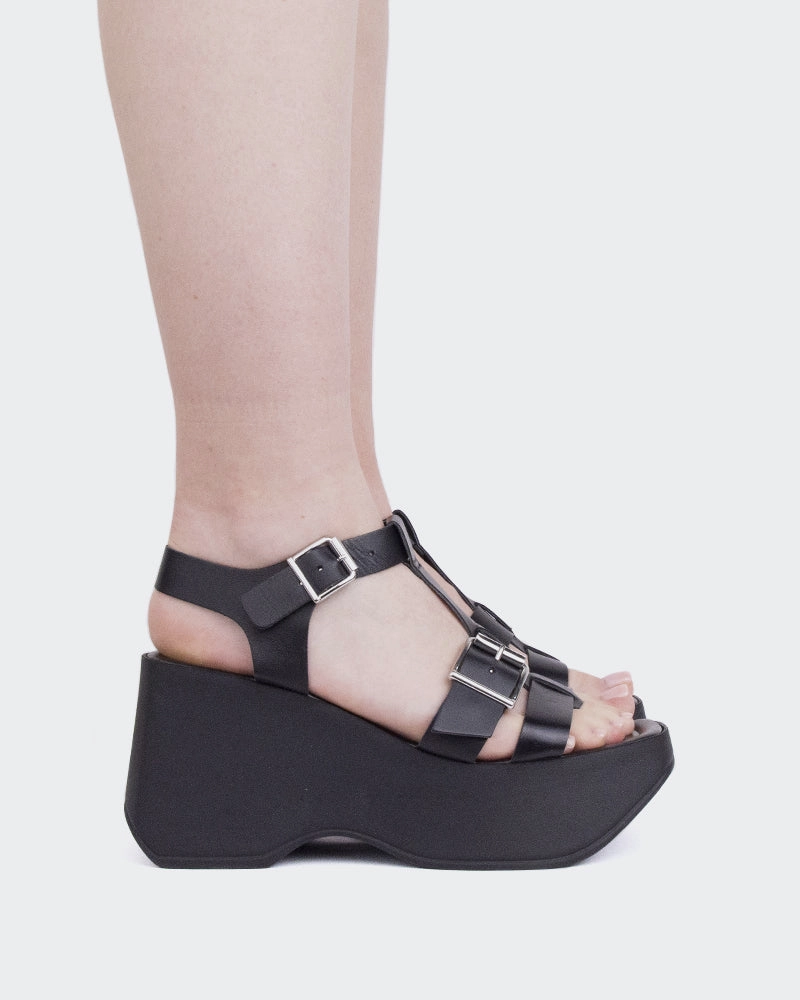 transparent Brinkly Black Leather