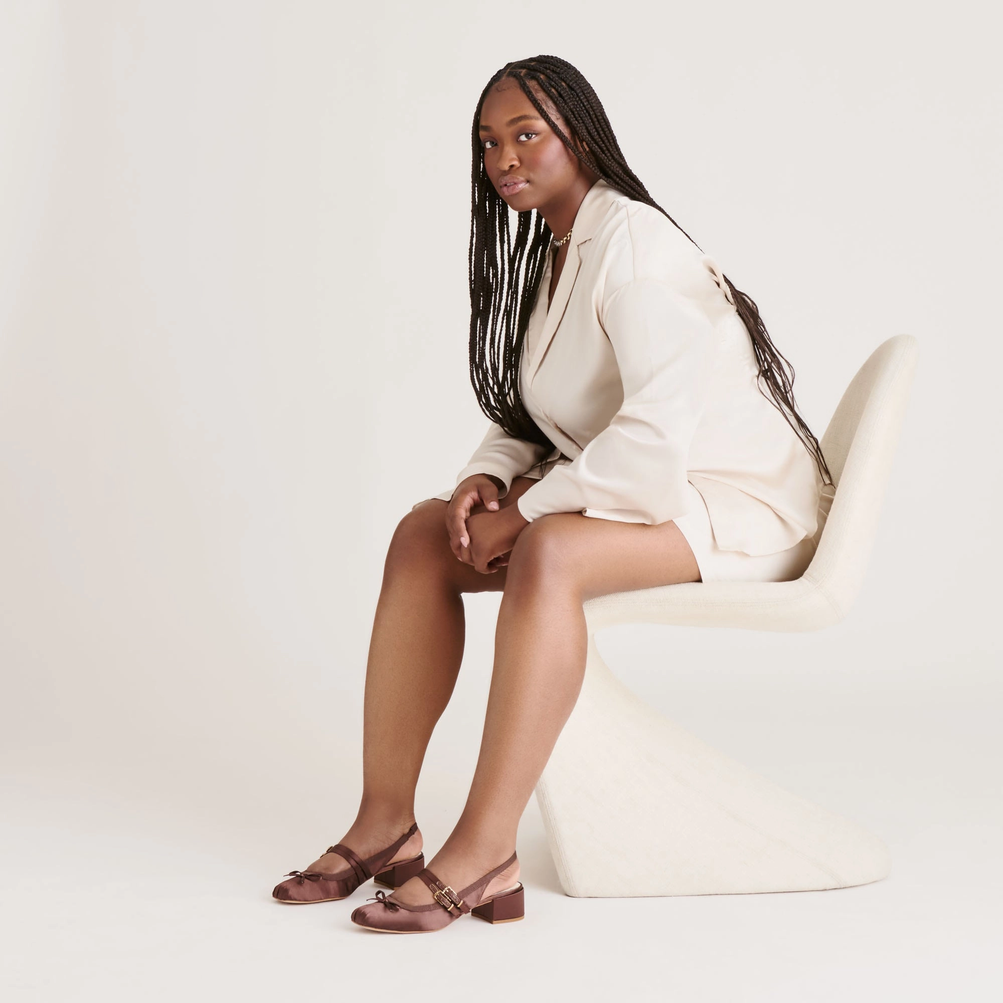 LORIS HEELS MAHOGANY SATIN Padded cushioning