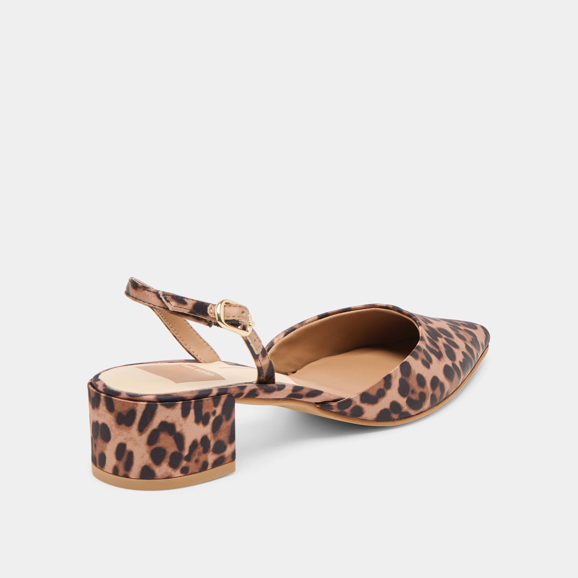 CAREL HEELS DK LEOPARD SATIN Cushioned Design Seamless Interior Construction