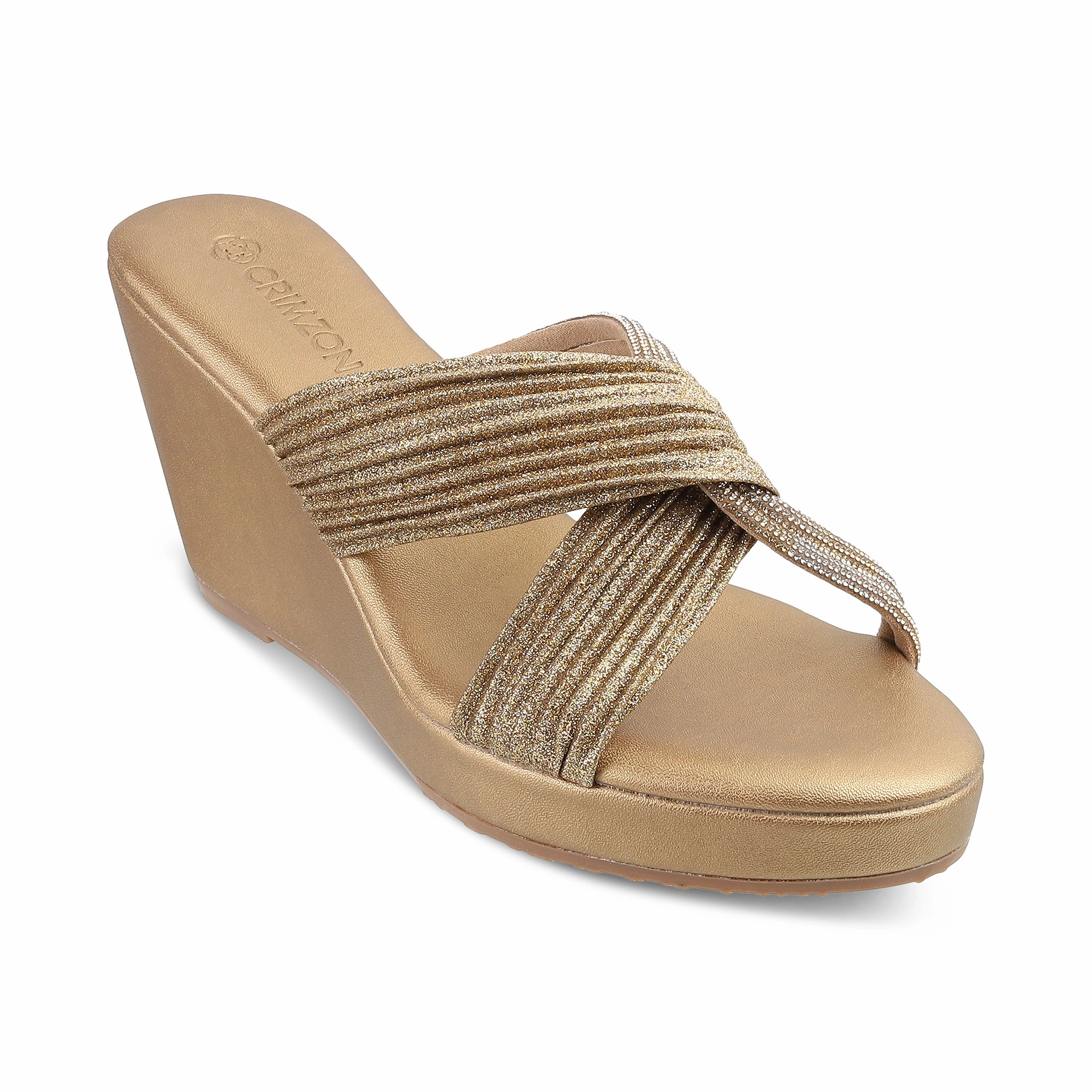 LULU- ANTIQUE GOLD WEDGES Chic Vacation Flats