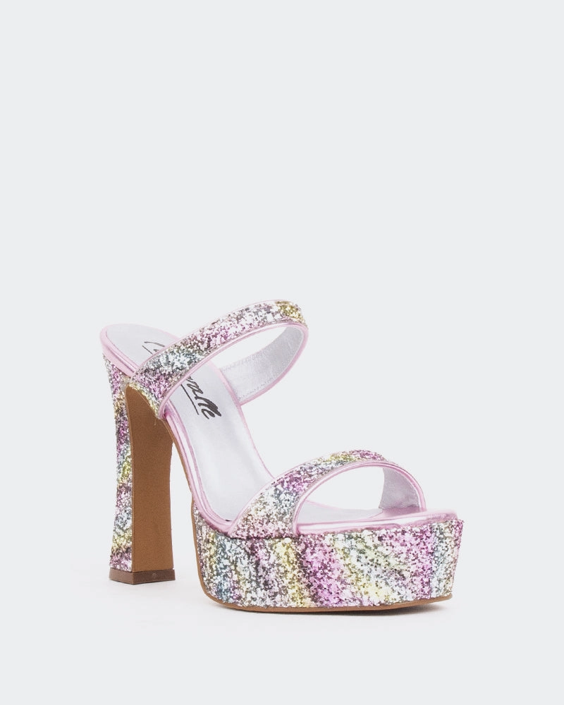 Stylish Flip-flops for Travel Holiday Mood Chiuri, Multi Glitter/Briller Multi