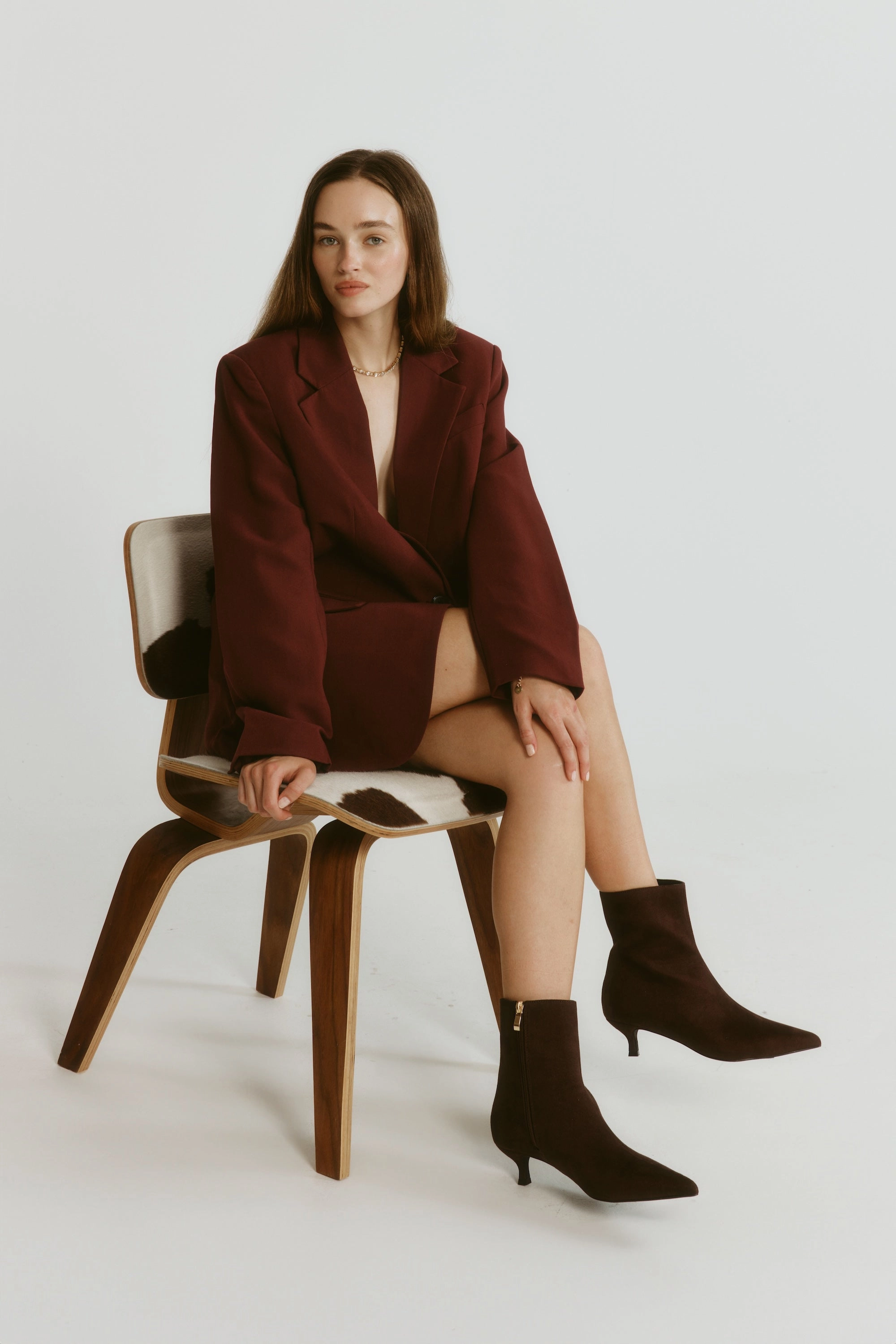 City Walks Luca Ankle Boots - Chocolate Brown Micro