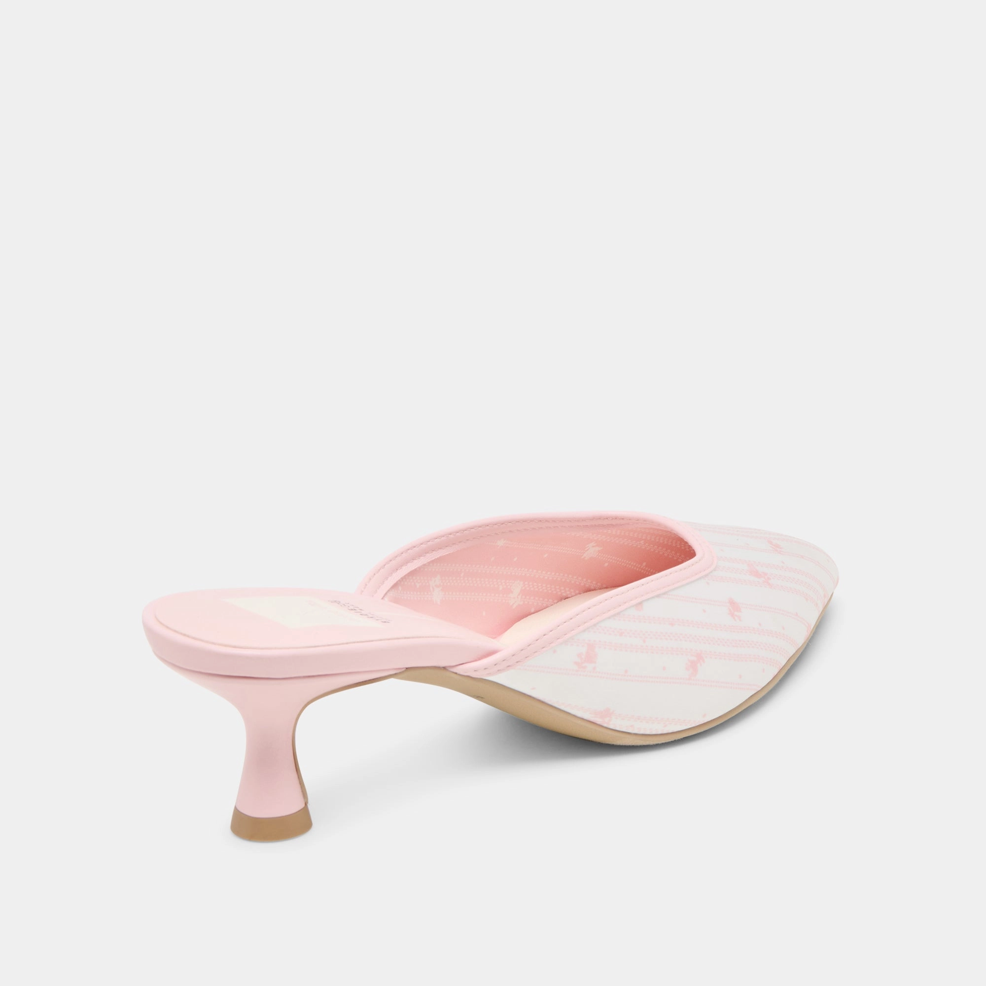 CLEO X BYRDIE GOLF WIDE HEELS PINK FLORAL SATIN Abrasion Resistant Upper Designer comfort