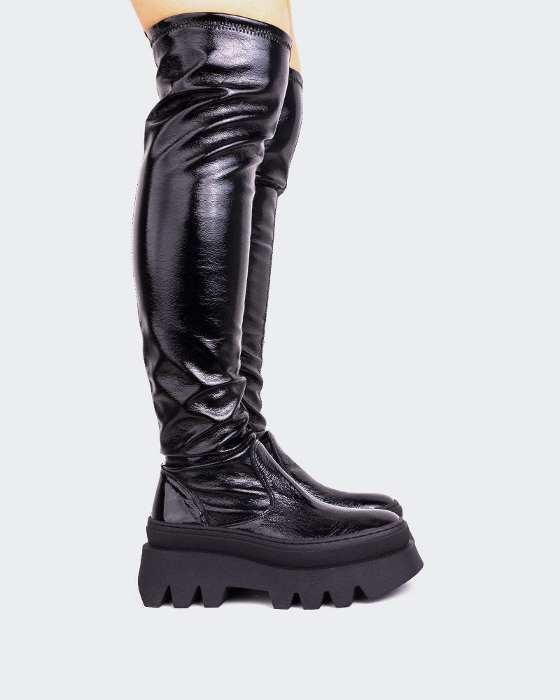 Grippy Outsole Cold Climate Moncton Black Naplack Stretch