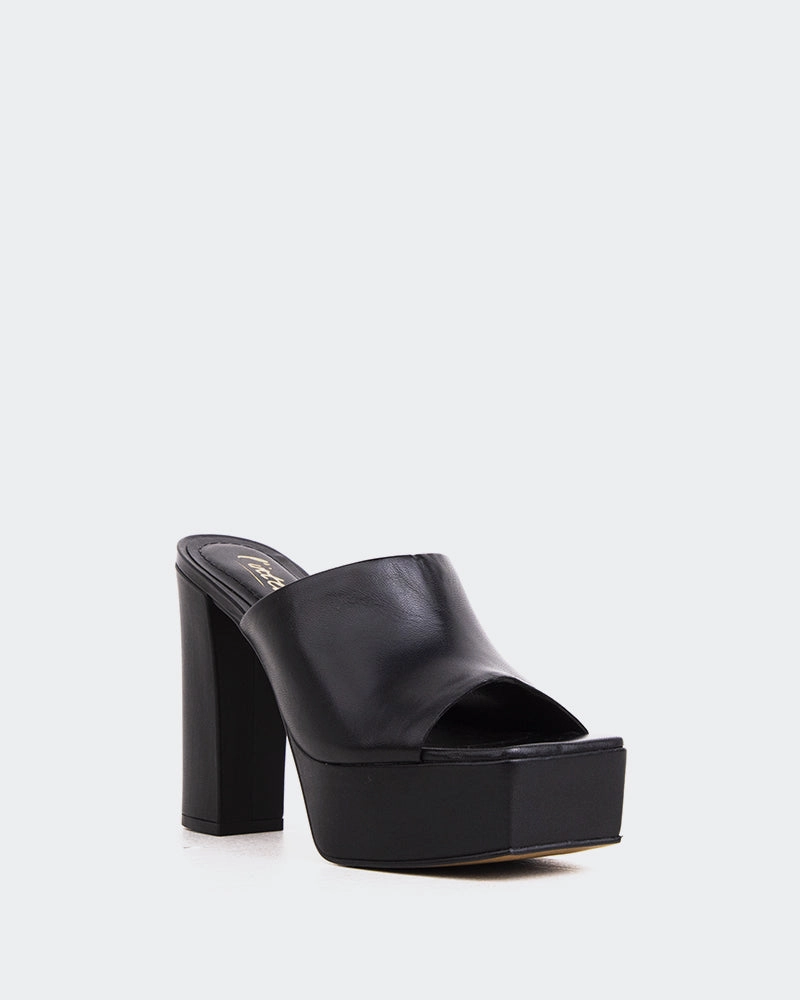 Leva Black Leather Beach Footwear Arch support