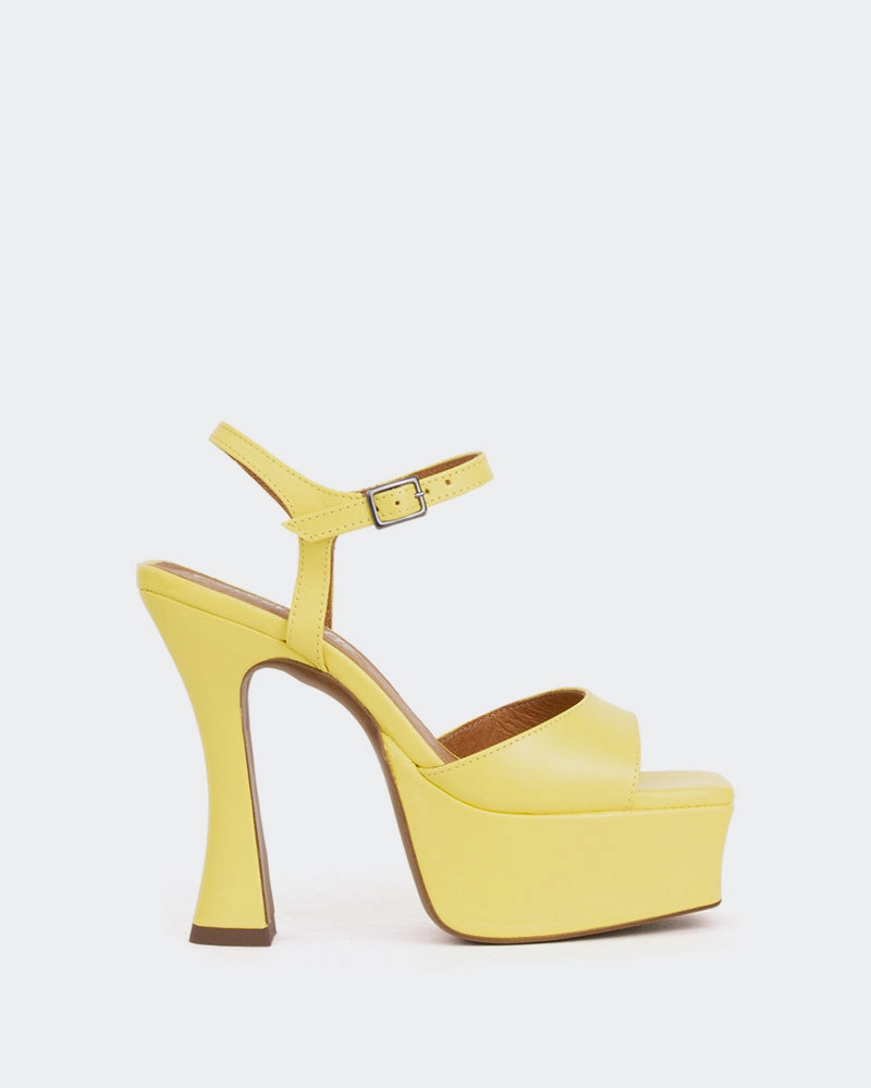 Clear Shape Betsey Yellow Leather/Cuir Jaune